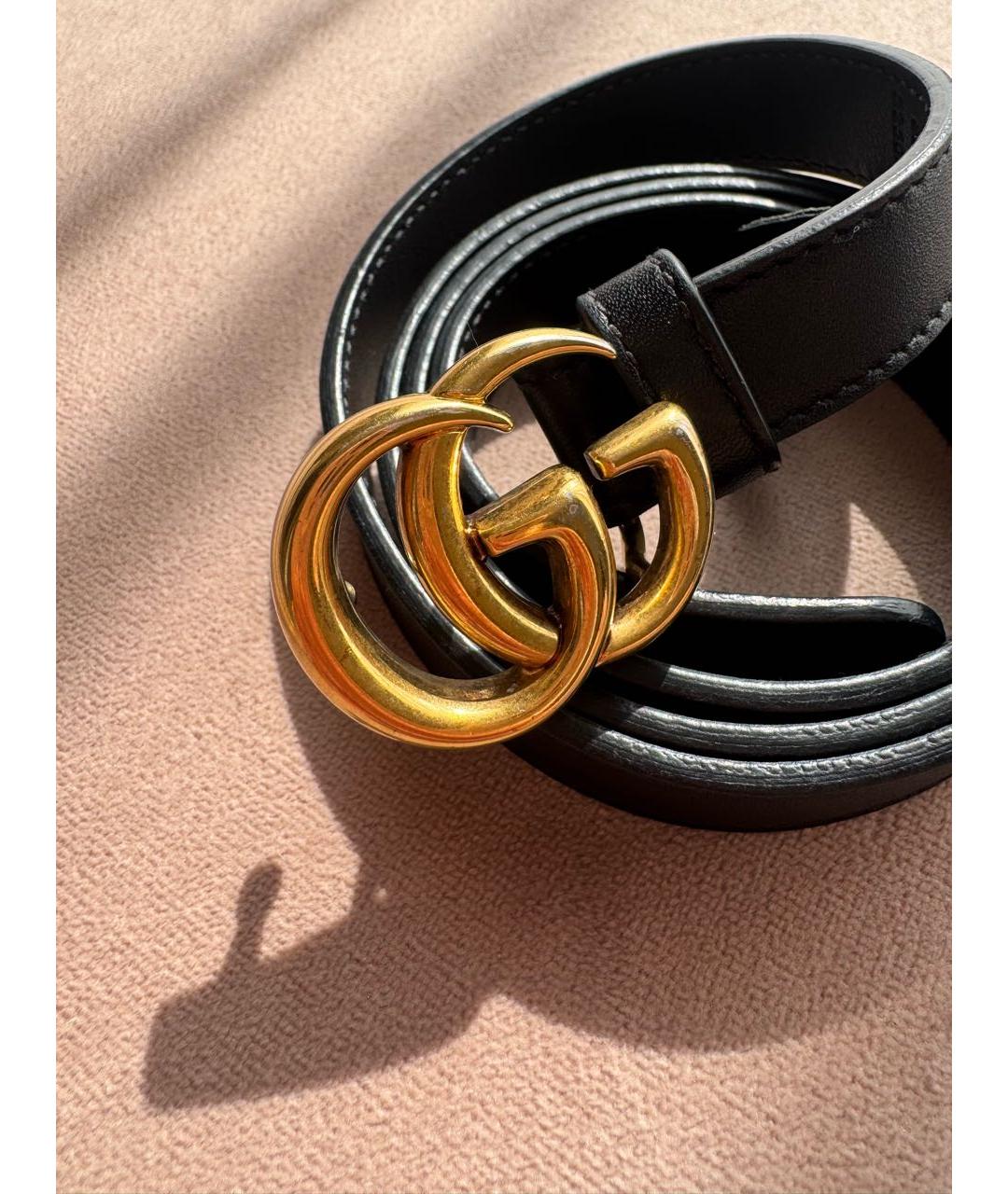 GUCCI Черный кожаный ремень, фото 4