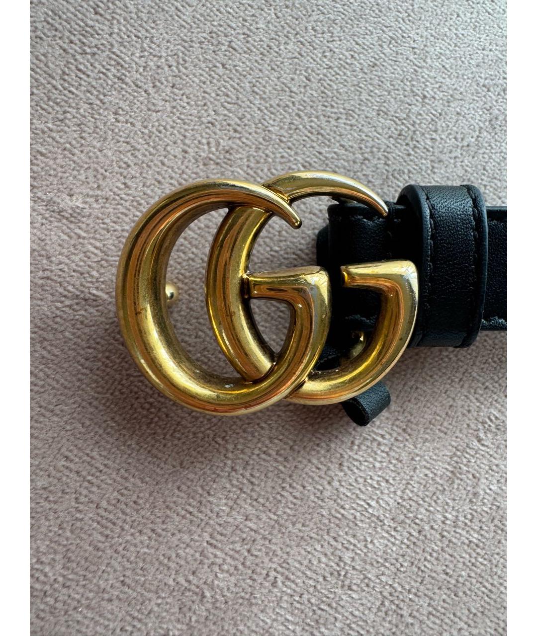 GUCCI Черный кожаный ремень, фото 2