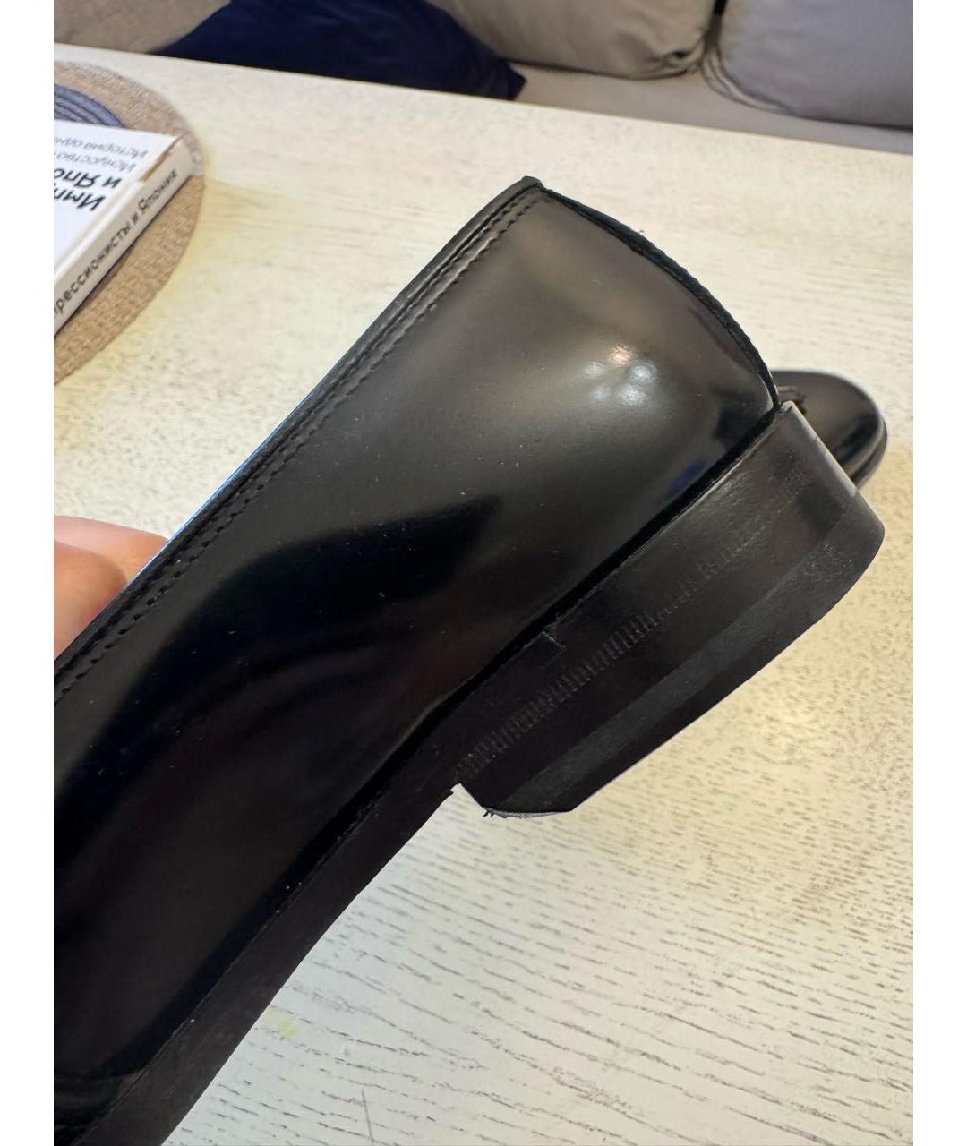 SAINT LAURENT Черные кожаные лоферы, фото 5