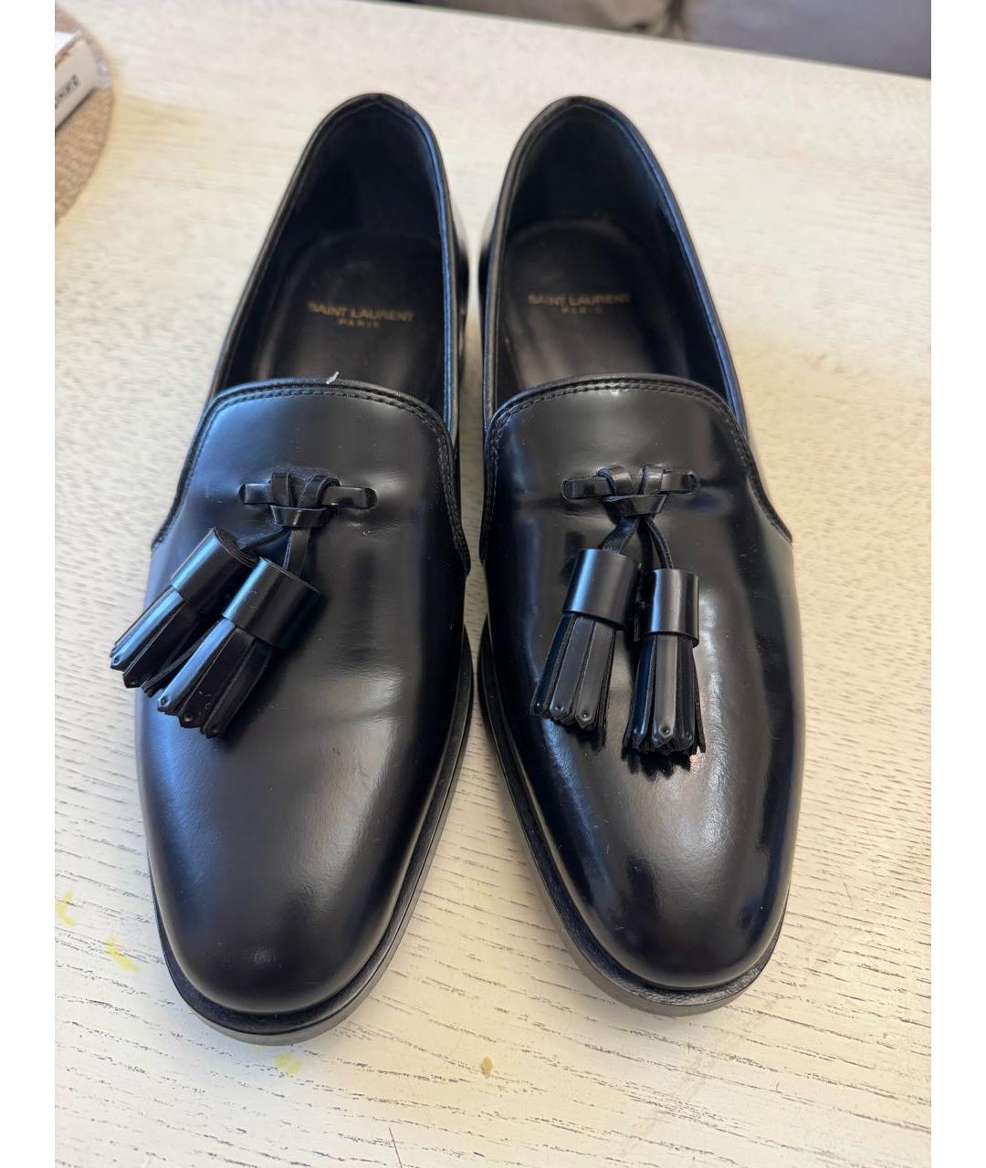 SAINT LAURENT Черные кожаные лоферы, фото 2