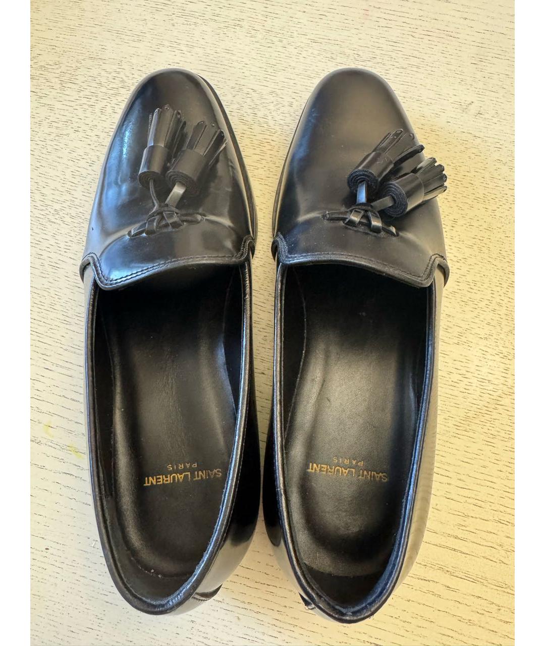 SAINT LAURENT Черные кожаные лоферы, фото 3