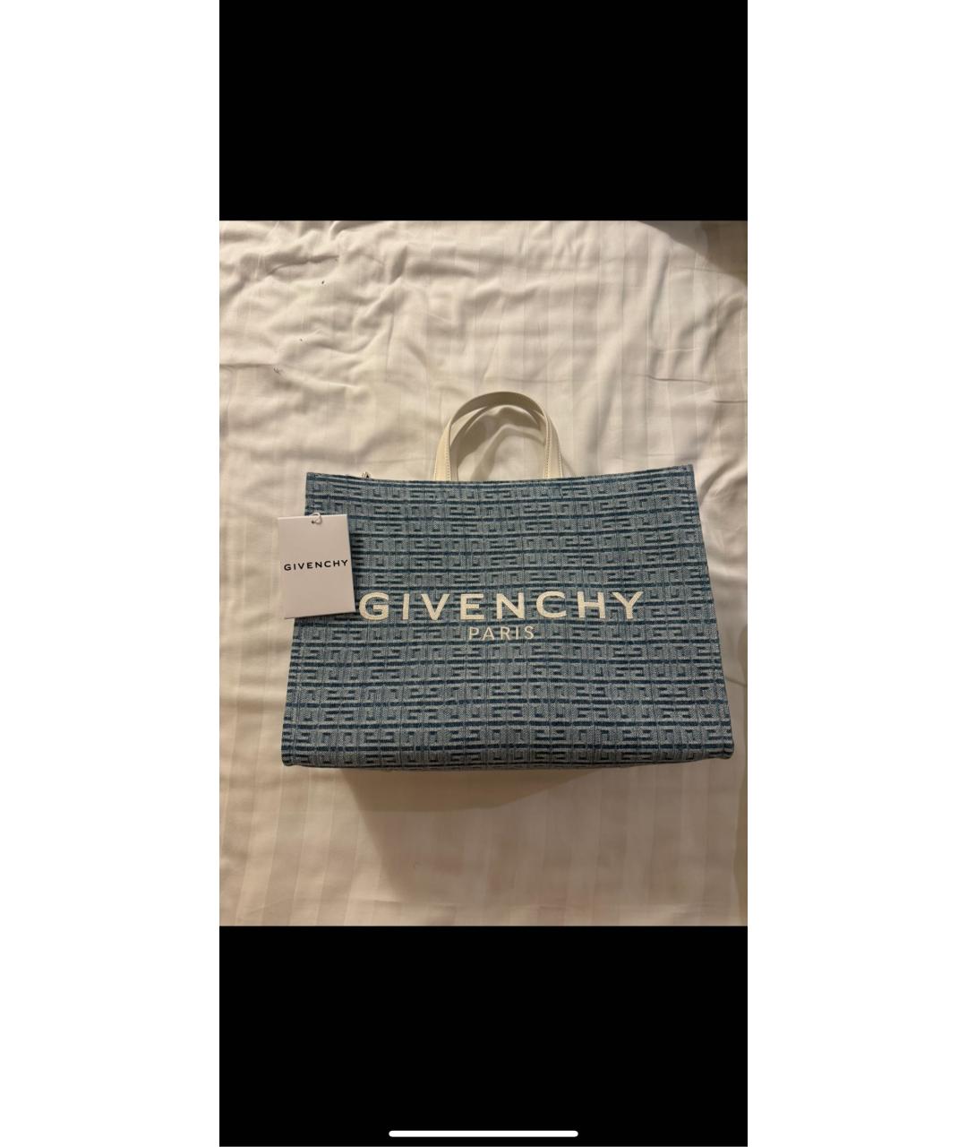 GIVENCHY Синяя тканевая сумка тоут, фото 2