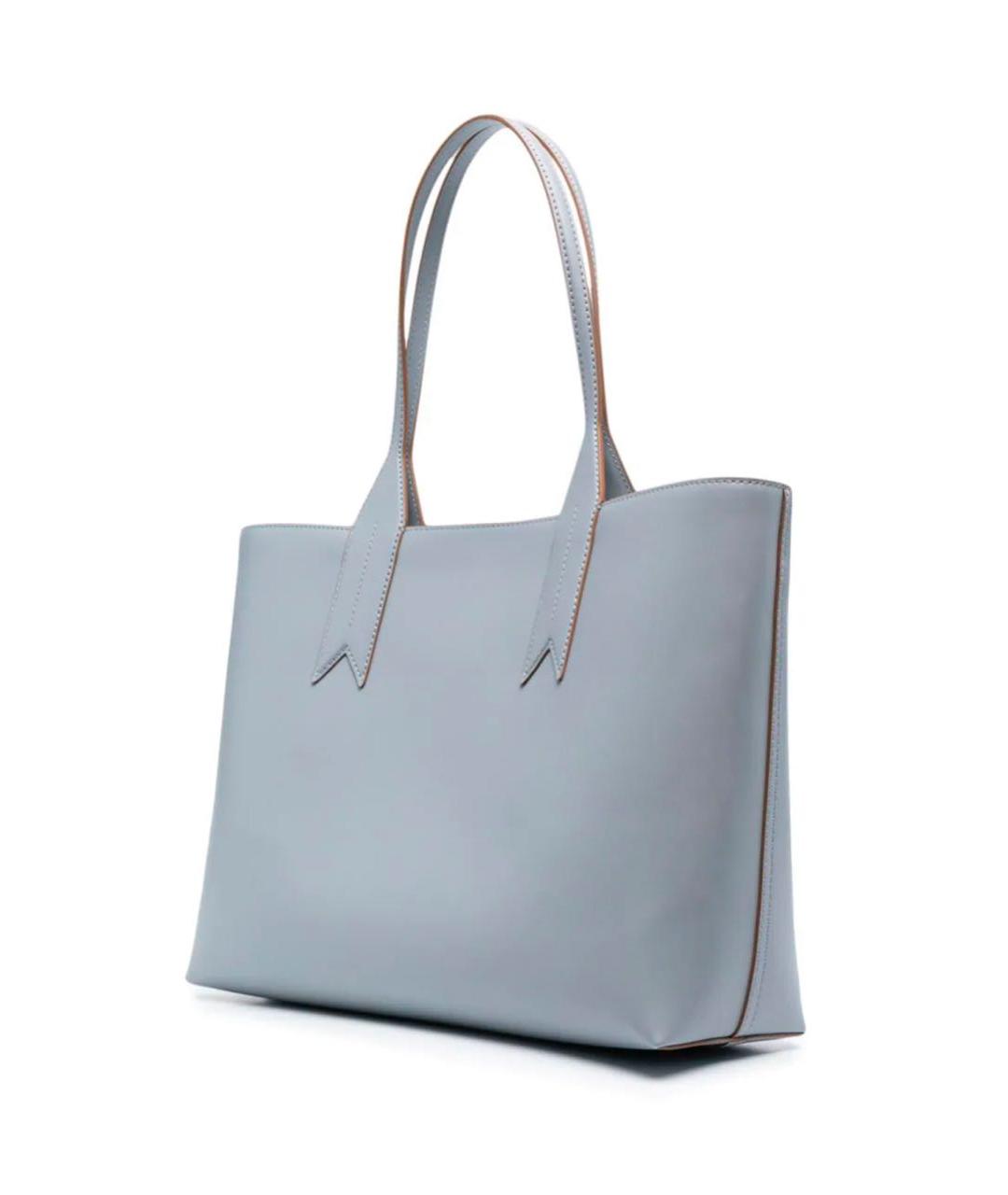 EMPORIO ARMANI Голубая пляжная сумка из искусственной кожи, фото 3