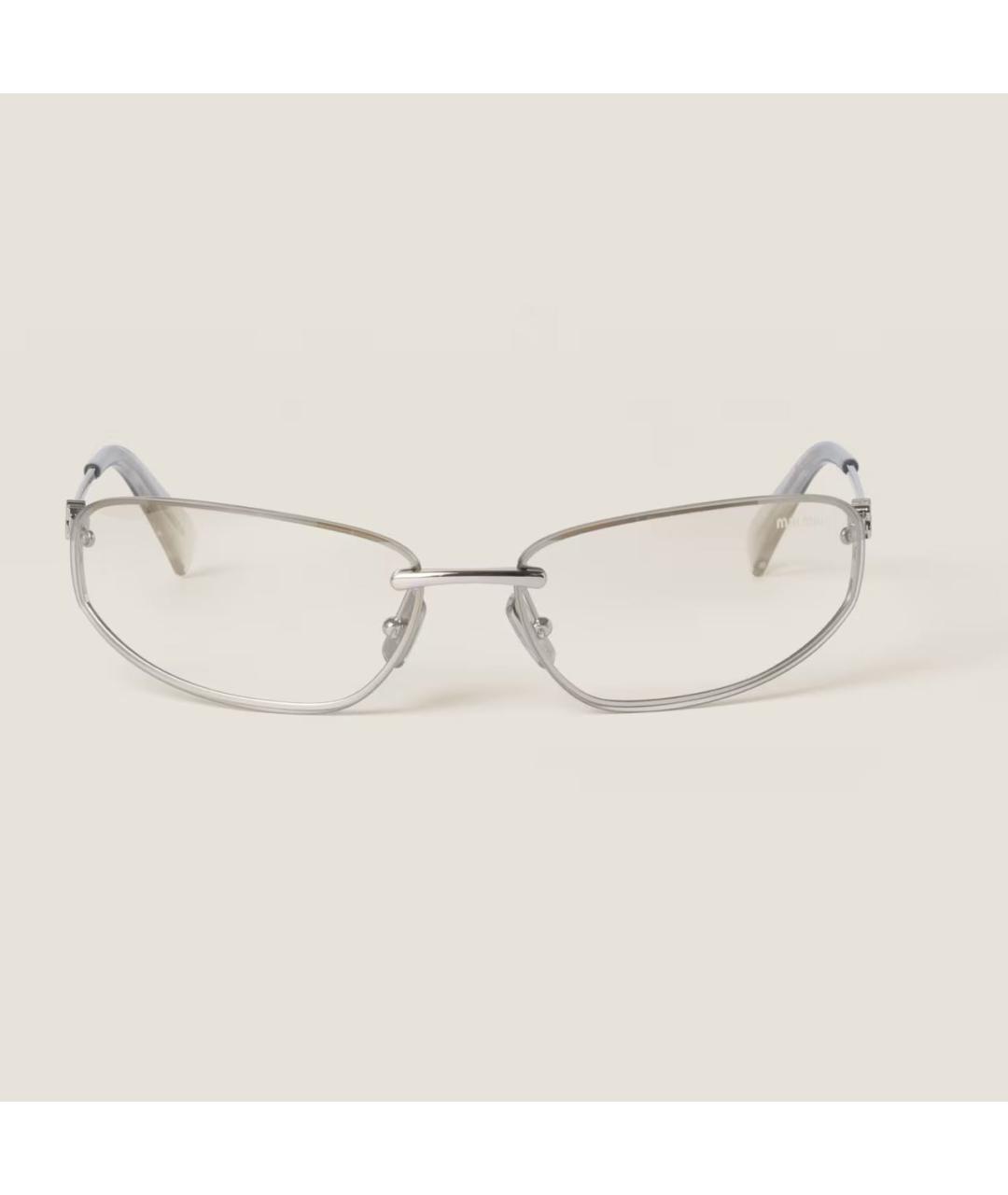 MIU MIU Белые металлические солнцезащитные очки, фото 2