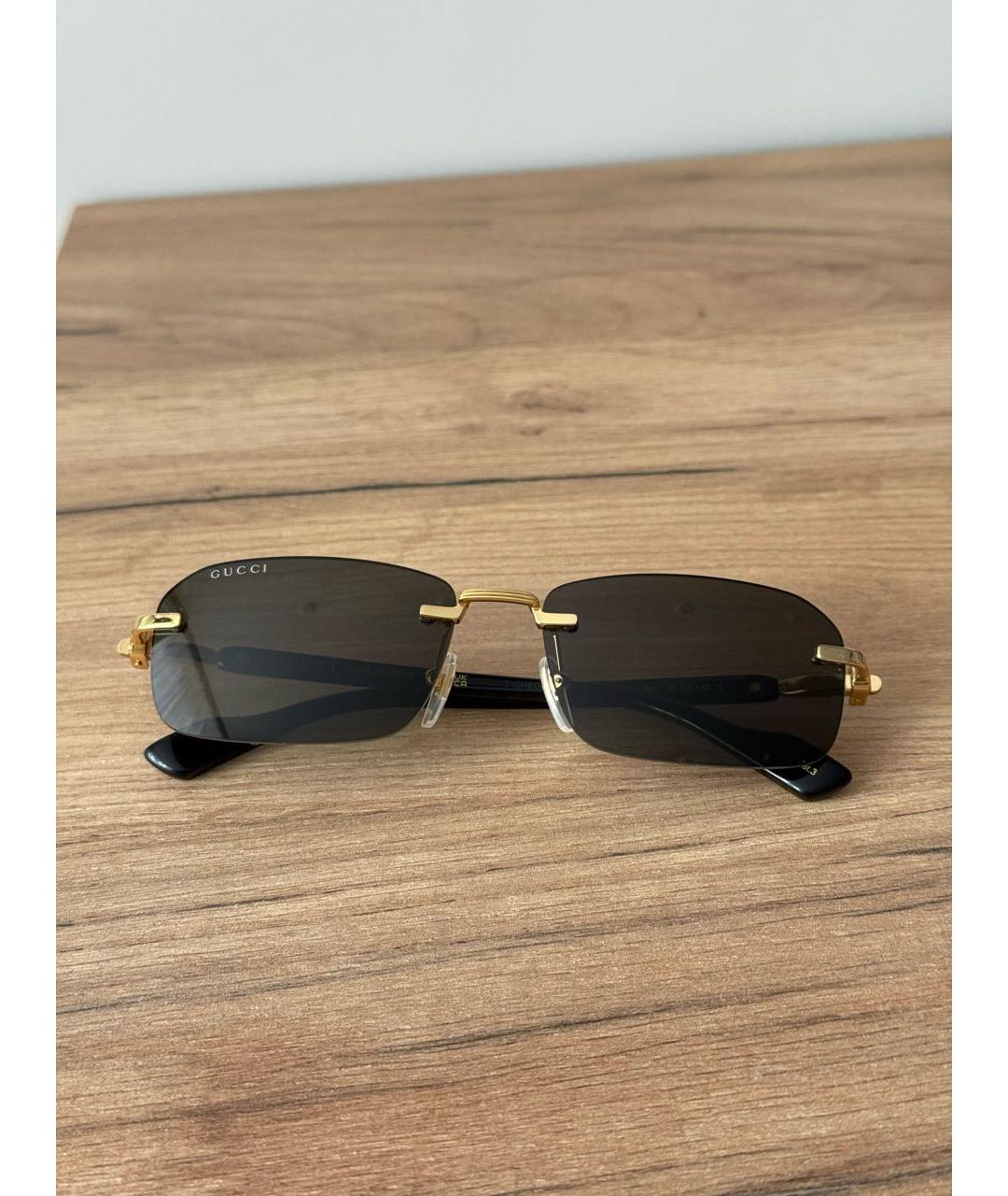 GUCCI Черные металлические солнцезащитные очки, фото 5