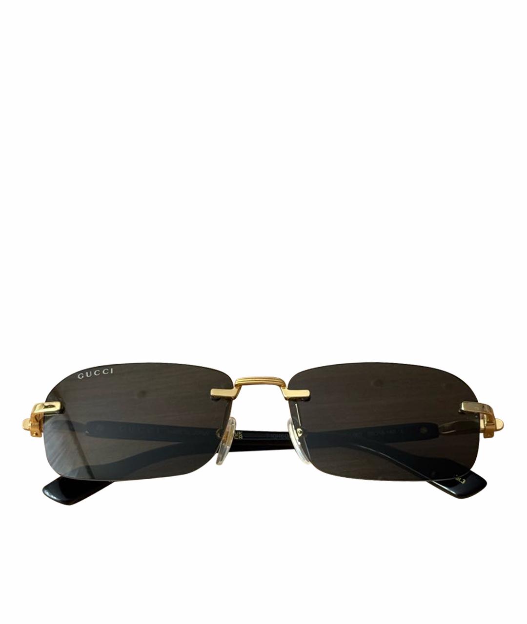 GUCCI Черные металлические солнцезащитные очки, фото 1