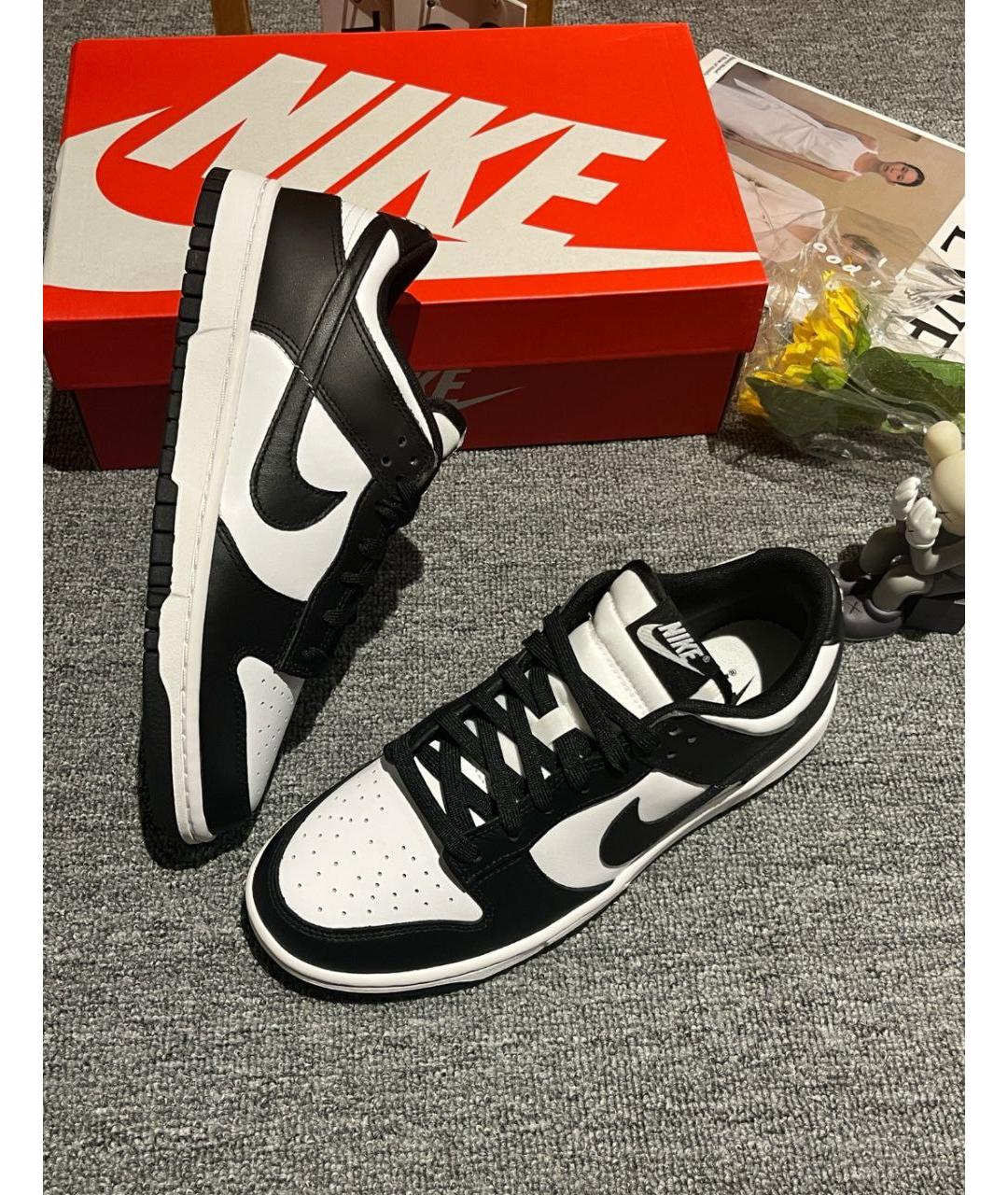 NIKE Черные кожаные низкие кроссовки / кеды, фото 6