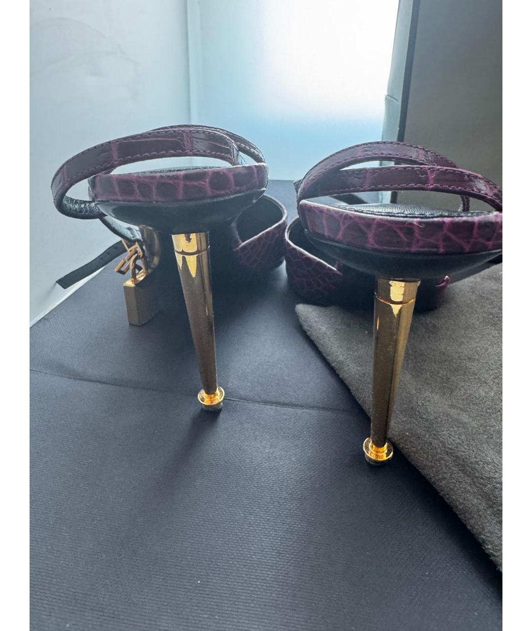 TOM FORD Фиолетовые кожаные туфли, фото 8