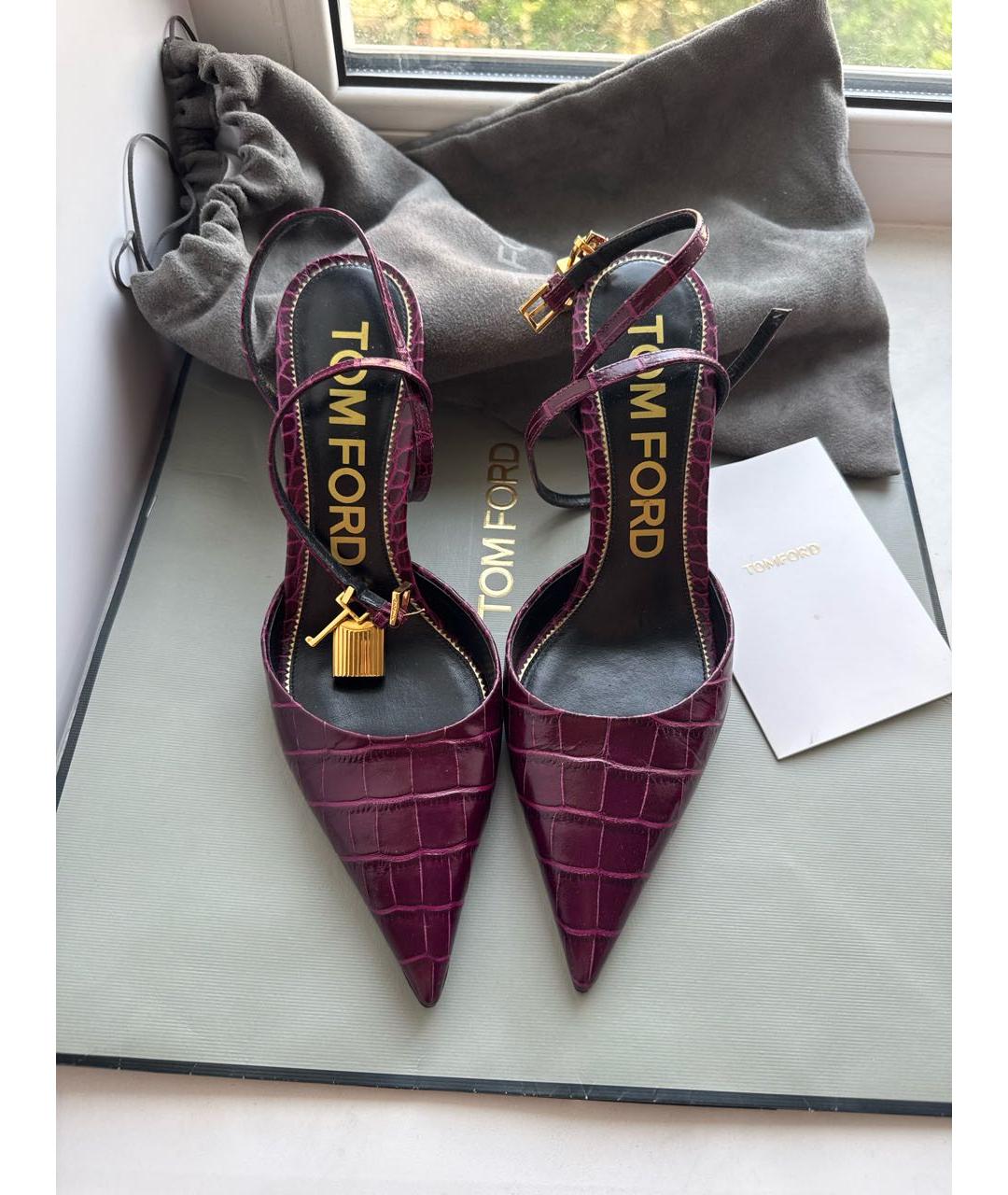 TOM FORD Фиолетовые кожаные туфли, фото 2