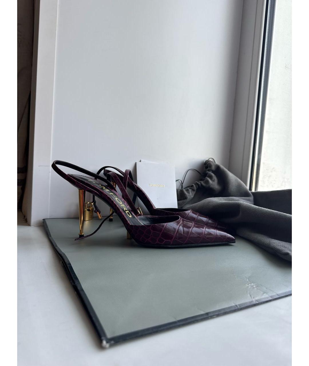TOM FORD Фиолетовые кожаные туфли, фото 6