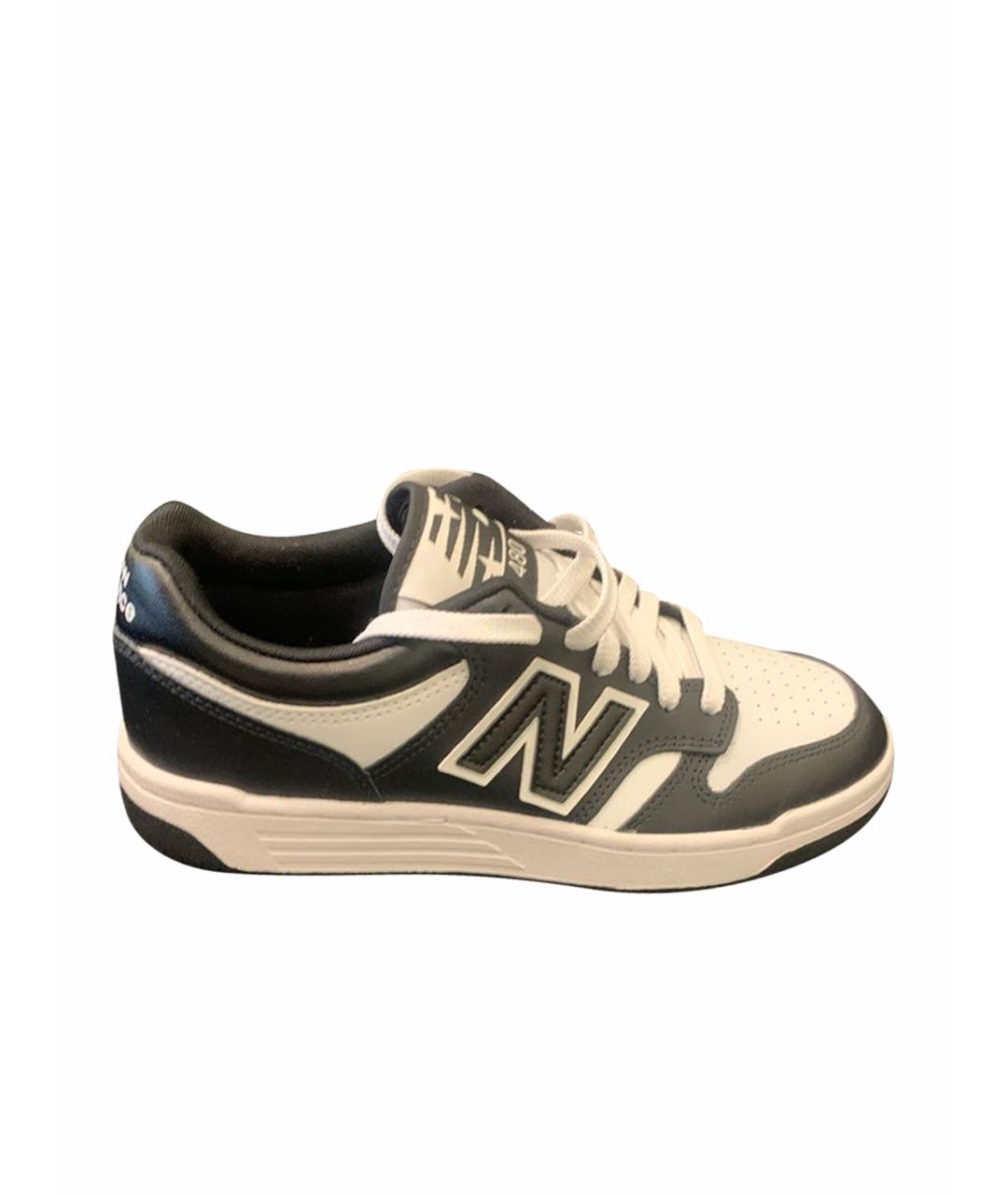 NEW BALANCE Черные кожаные низкие кроссовки / кеды, фото 1