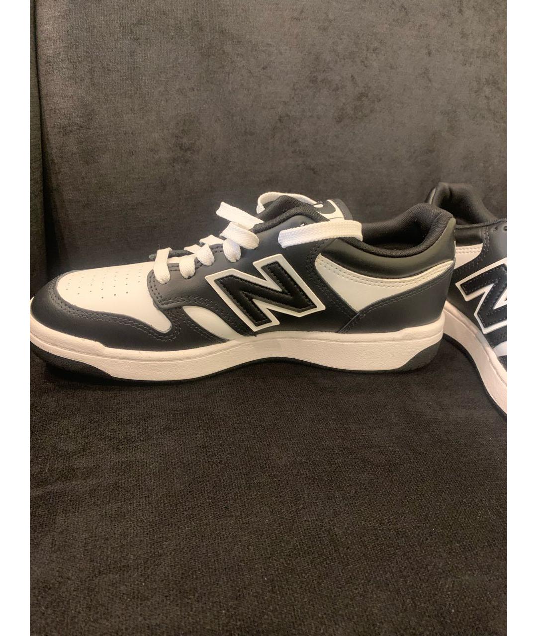 NEW BALANCE Черные кожаные низкие кроссовки / кеды, фото 4