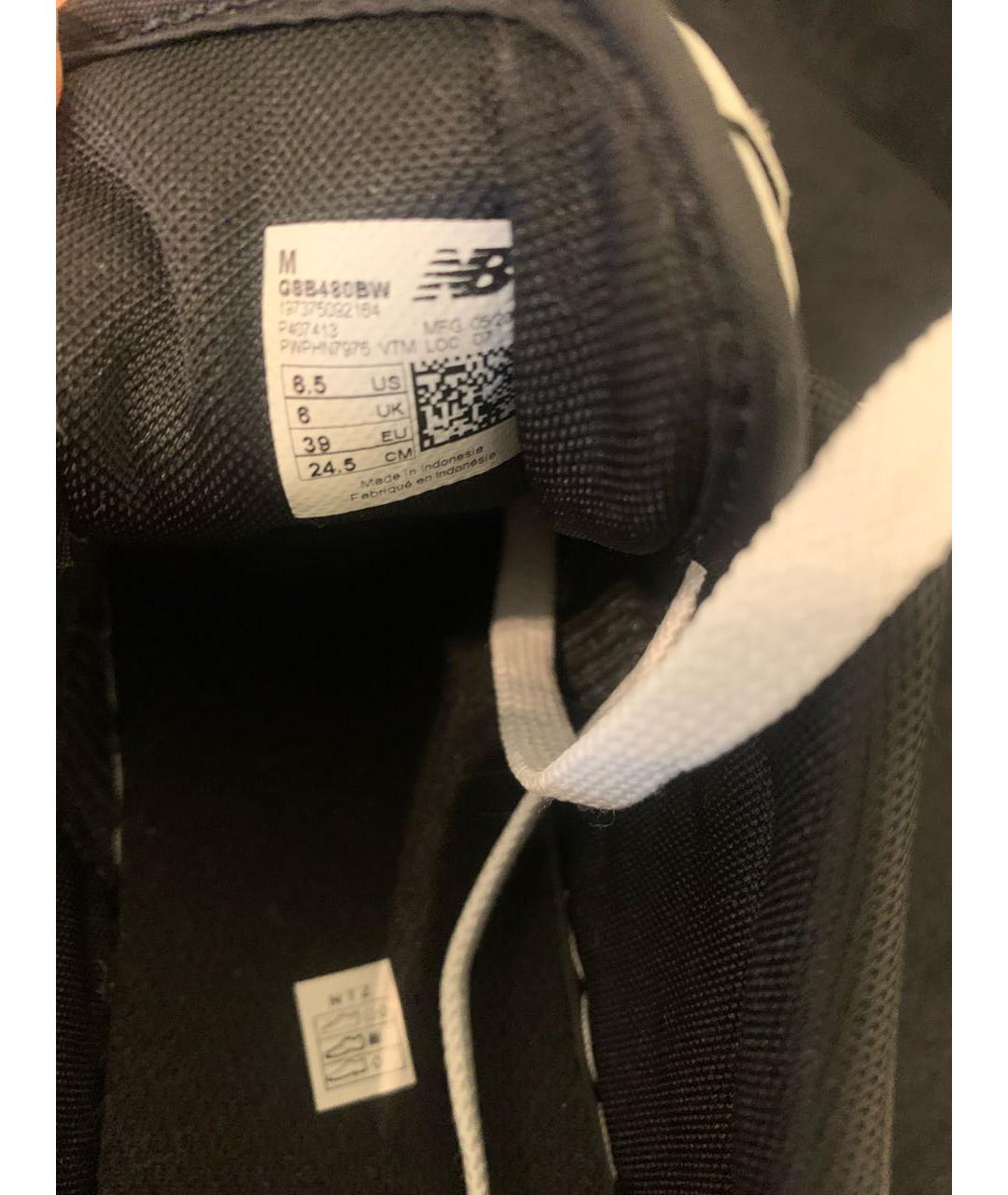 NEW BALANCE Черные кожаные низкие кроссовки / кеды, фото 5