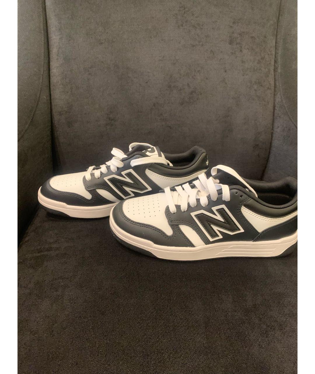 NEW BALANCE Черные кожаные низкие кроссовки / кеды, фото 3