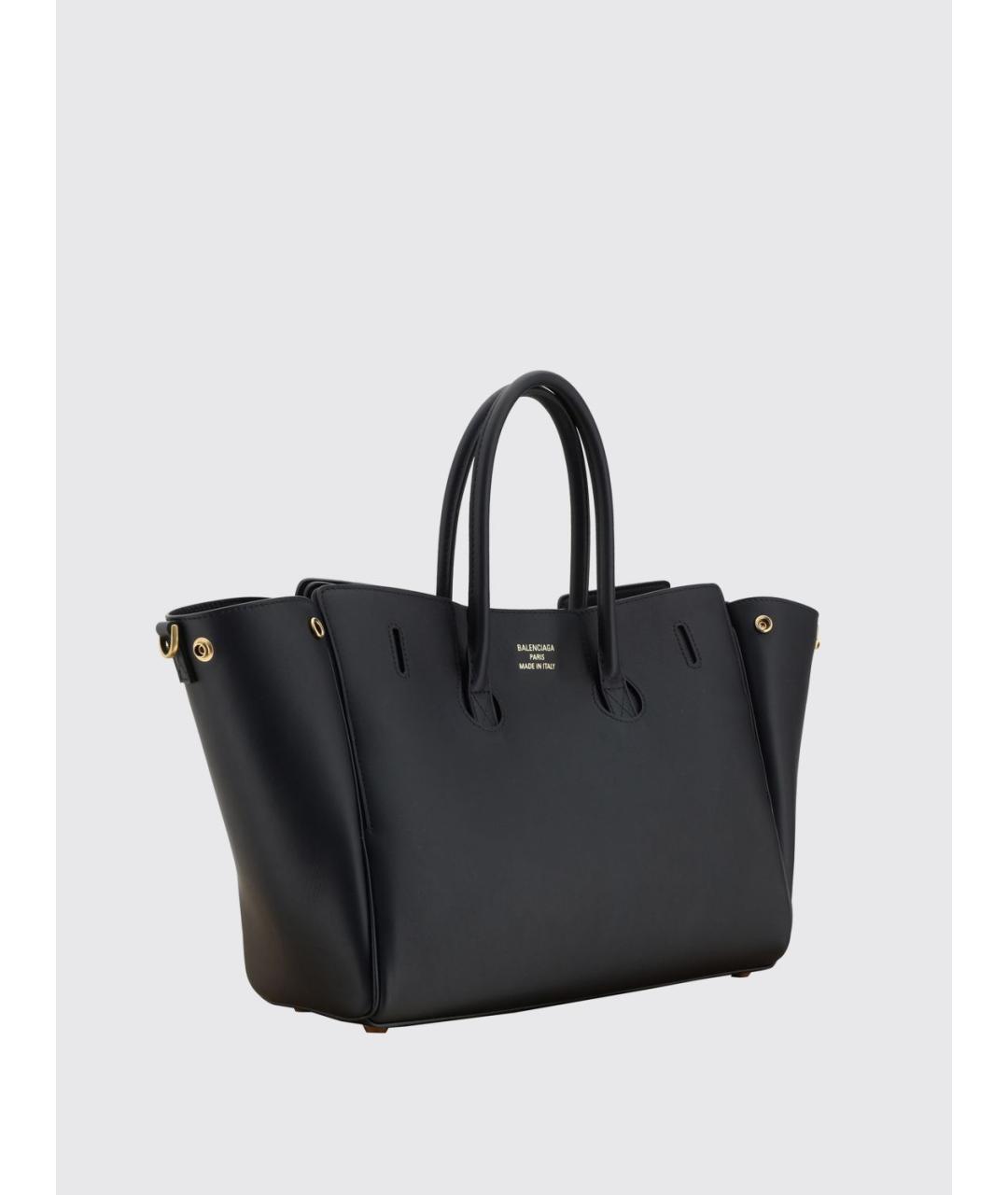 BALENCIAGA Черная кожаная сумка тоут, фото 2