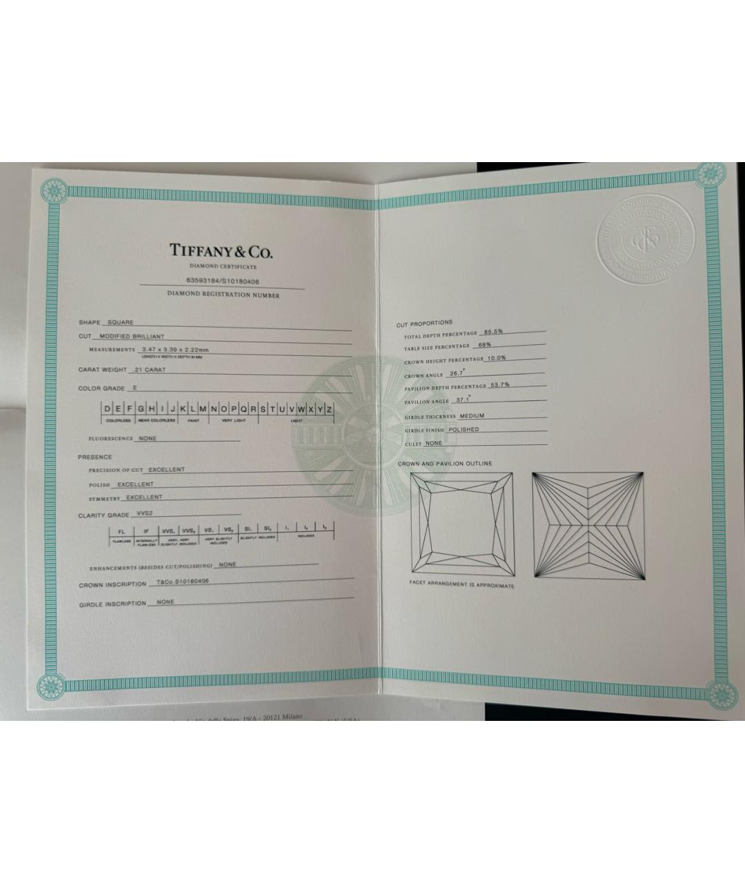 TIFFANY&CO Платиновое кольцо, фото 7