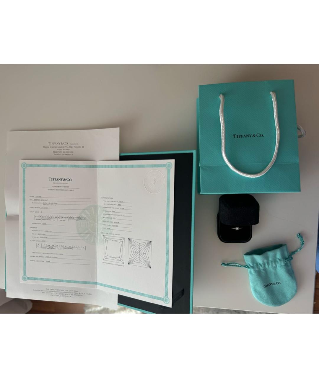 TIFFANY&CO Платиновое кольцо, фото 8