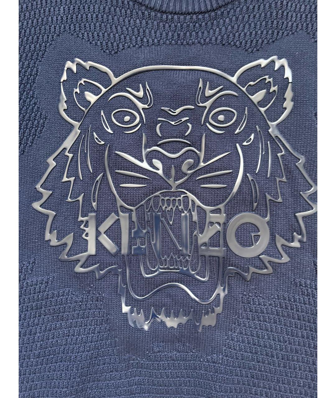 KENZO Синий хлопковый джемпер / свитер, фото 3