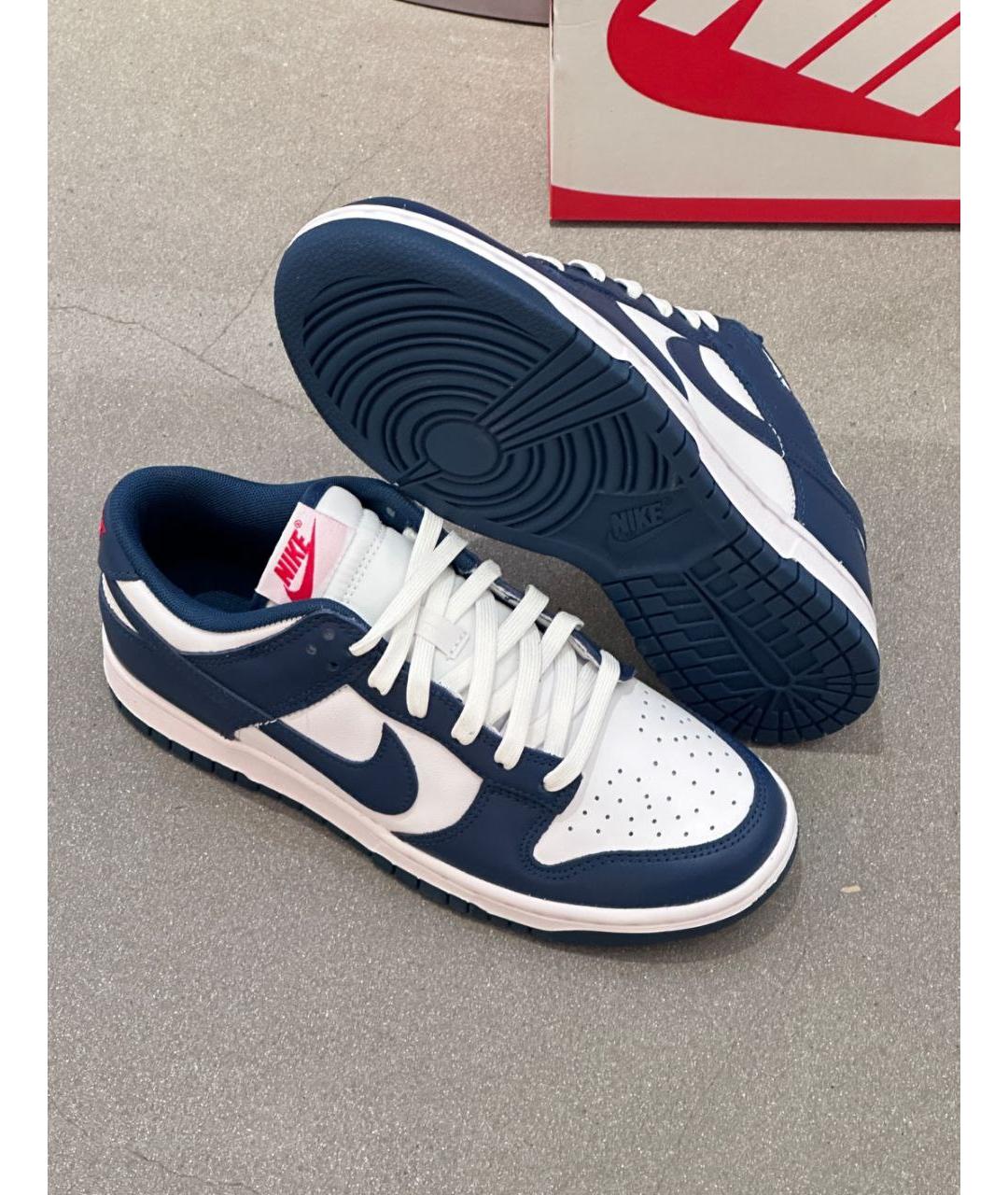 NIKE Синие кожаные низкие кроссовки / кеды, фото 3