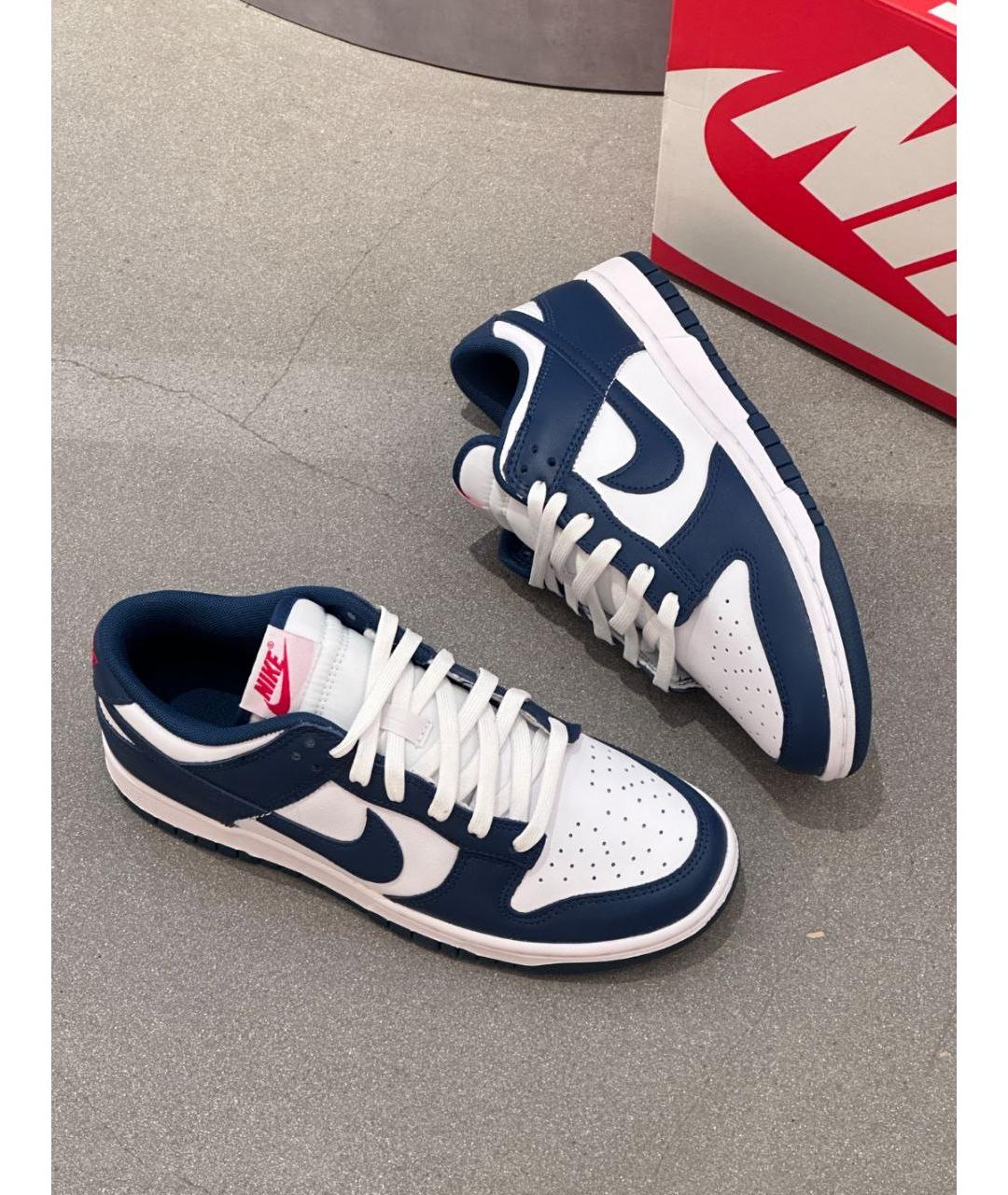 NIKE Синие кожаные низкие кроссовки / кеды, фото 2