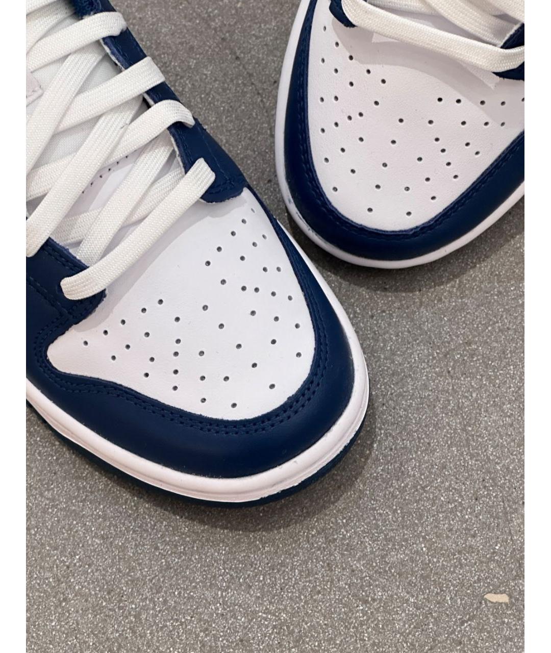 NIKE Синие кожаные низкие кроссовки / кеды, фото 5