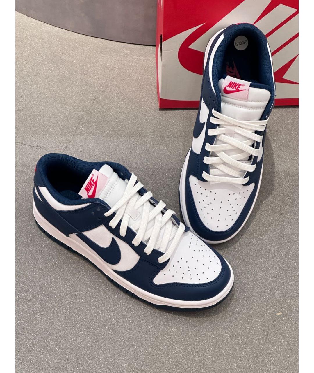NIKE Синие кожаные низкие кроссовки / кеды, фото 4