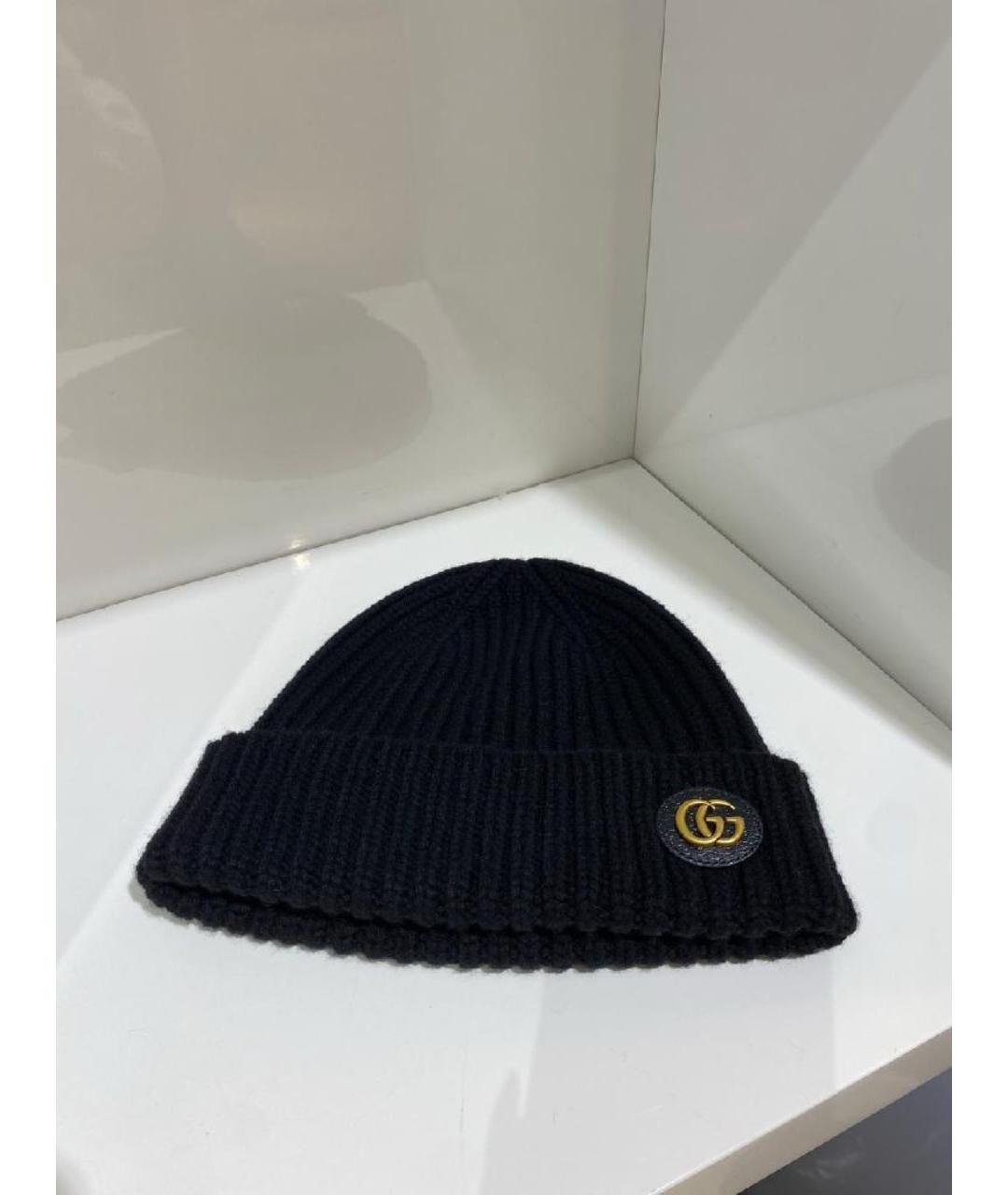 GUCCI Черная шерстяная шапка, фото 4