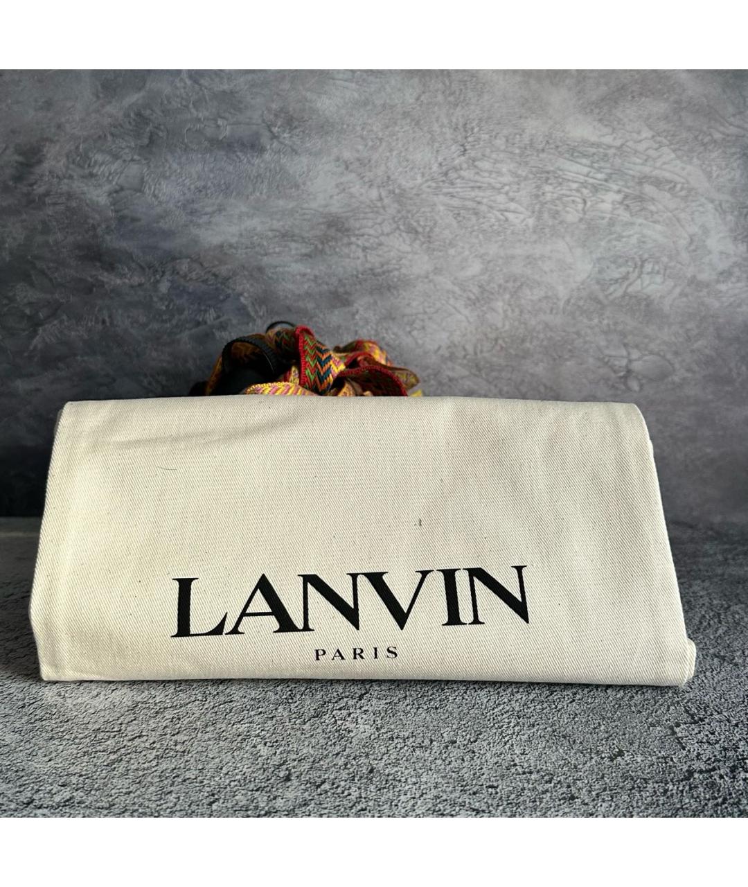 LANVIN Черные кожаные низкие кроссовки / кеды, фото 7
