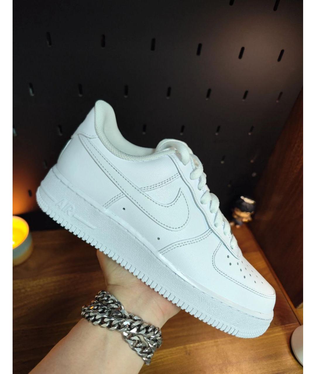 NIKE Белые кожаные кроссовки, фото 5