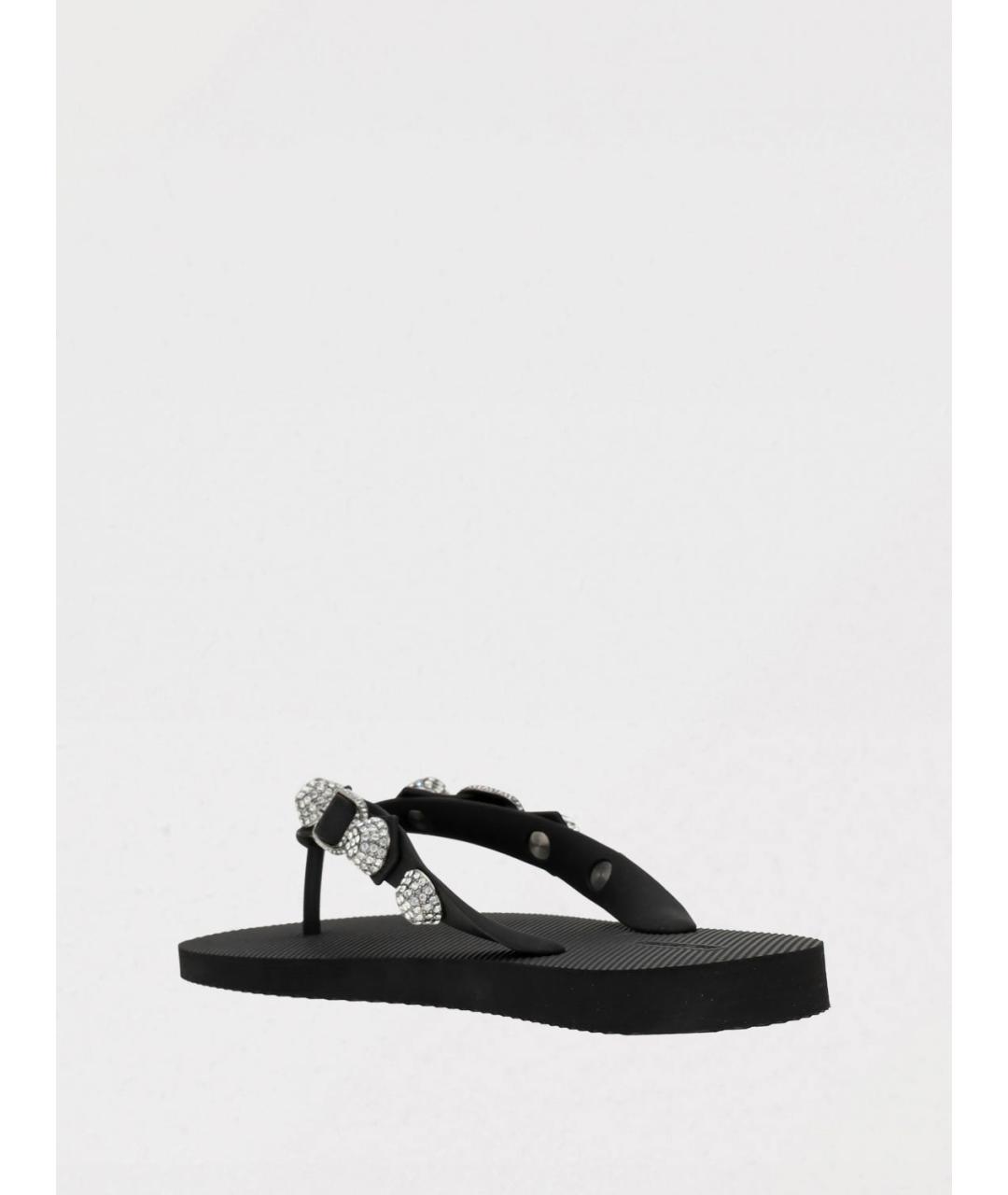 BALENCIAGA Черные резиновые босоножки, фото 3