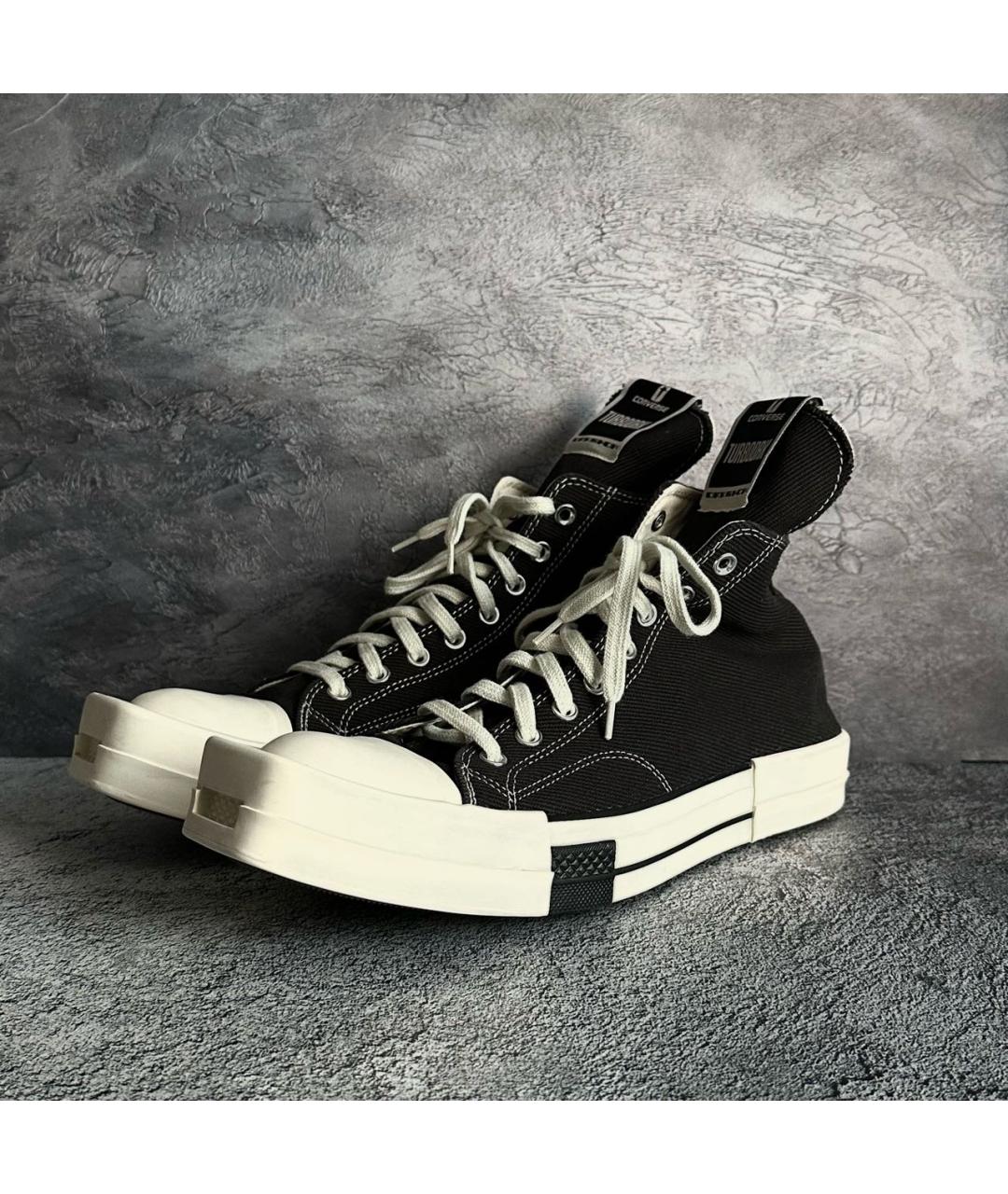RICK OWENS DRKSHDW Черные высокие кроссовки / кеды, фото 3