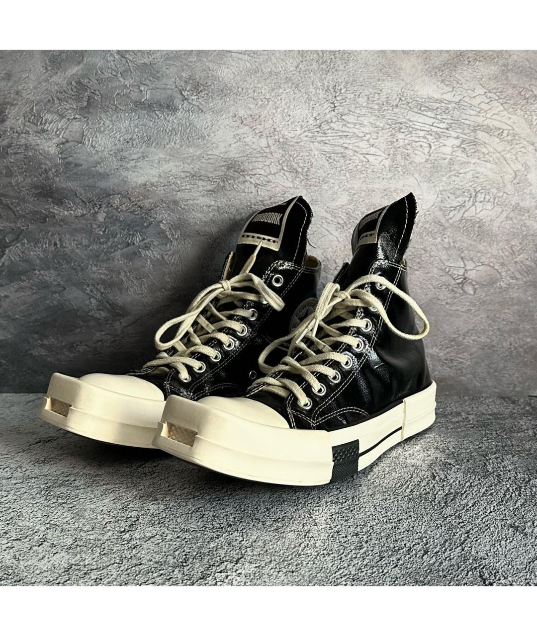 RICK OWENS DRKSHDW Черные высокие кроссовки / кеды, фото 3