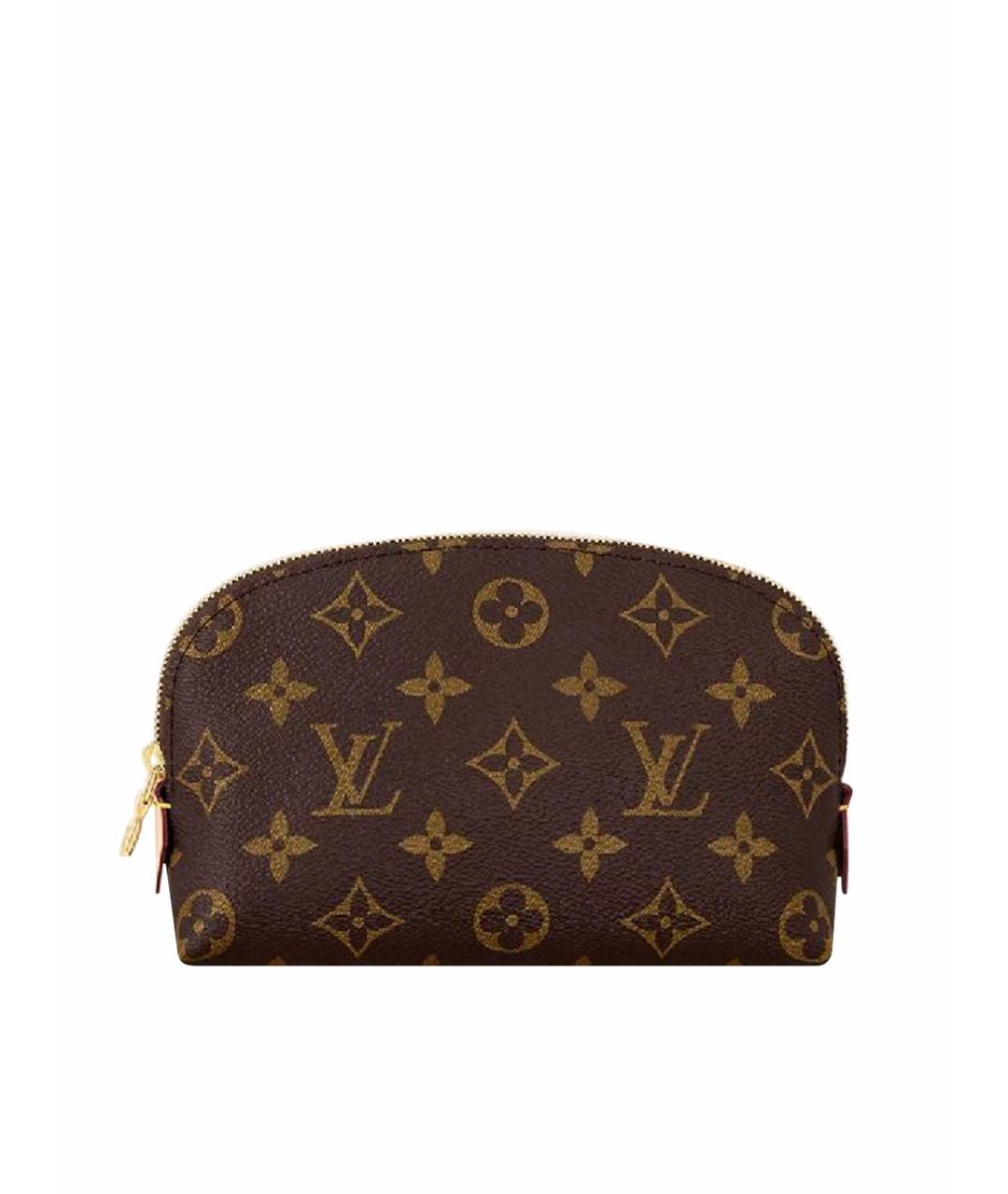 LOUIS VUITTON Коричневая кожаная косметичка, фото 1