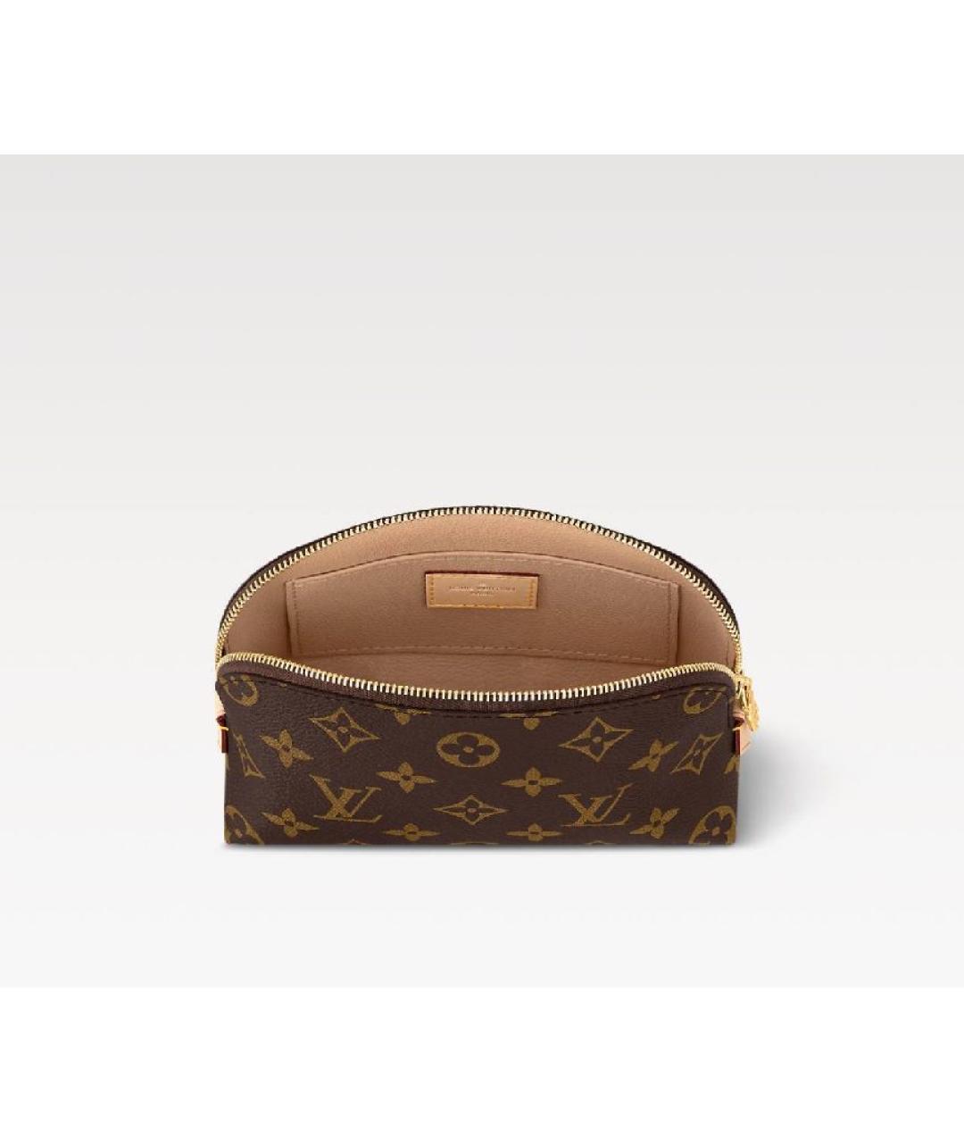 LOUIS VUITTON Коричневая кожаная косметичка, фото 2
