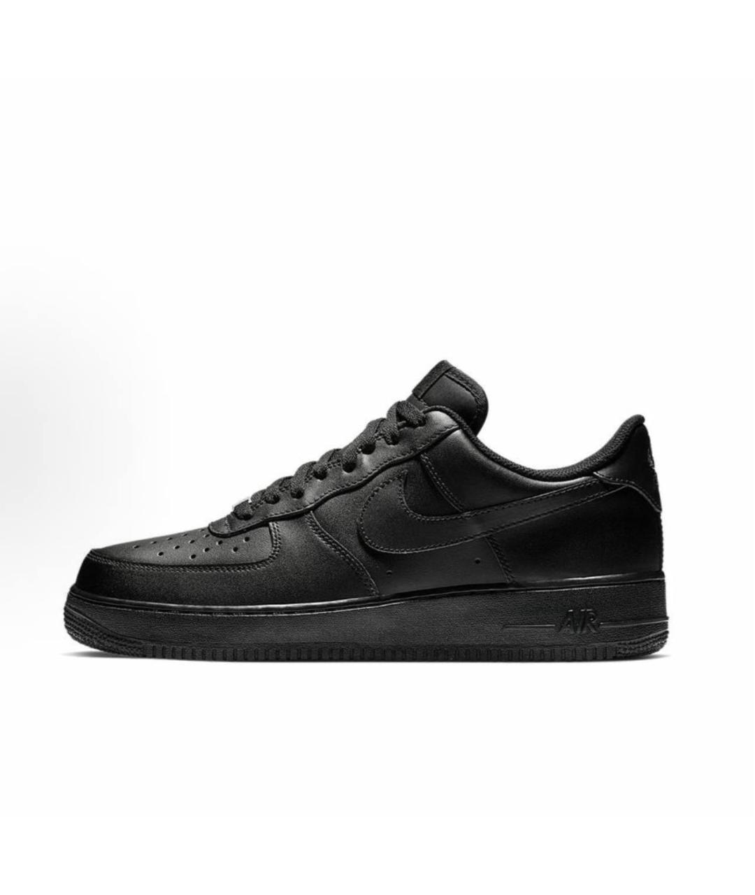 NIKE Черные кожаные низкие кроссовки / кеды, фото 8