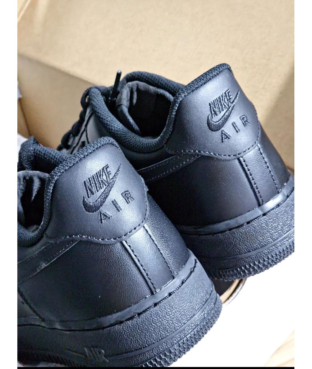 NIKE Черные кожаные низкие кроссовки / кеды, фото 4