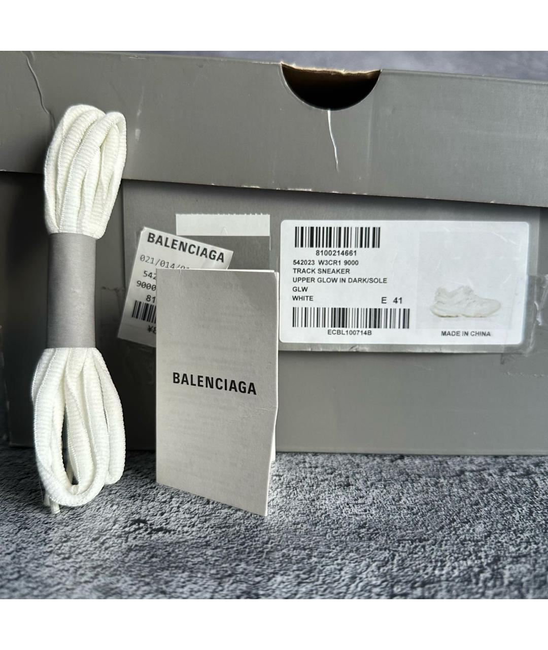 BALENCIAGA Белые текстильные низкие кроссовки / кеды, фото 7
