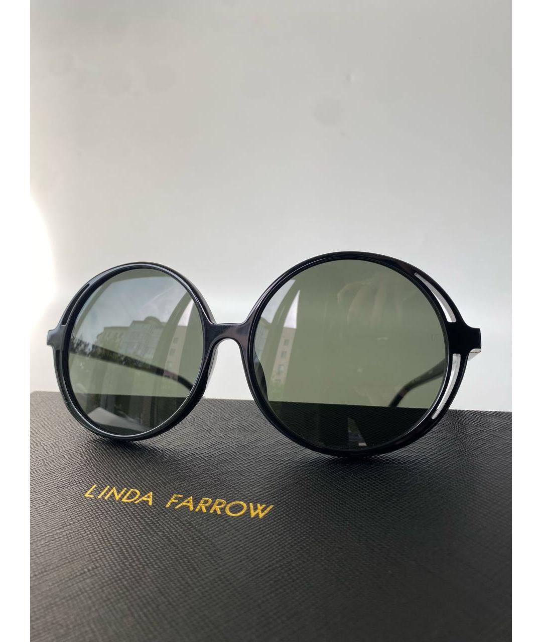 LINDA FARROW Черные пластиковые солнцезащитные очки, фото 5