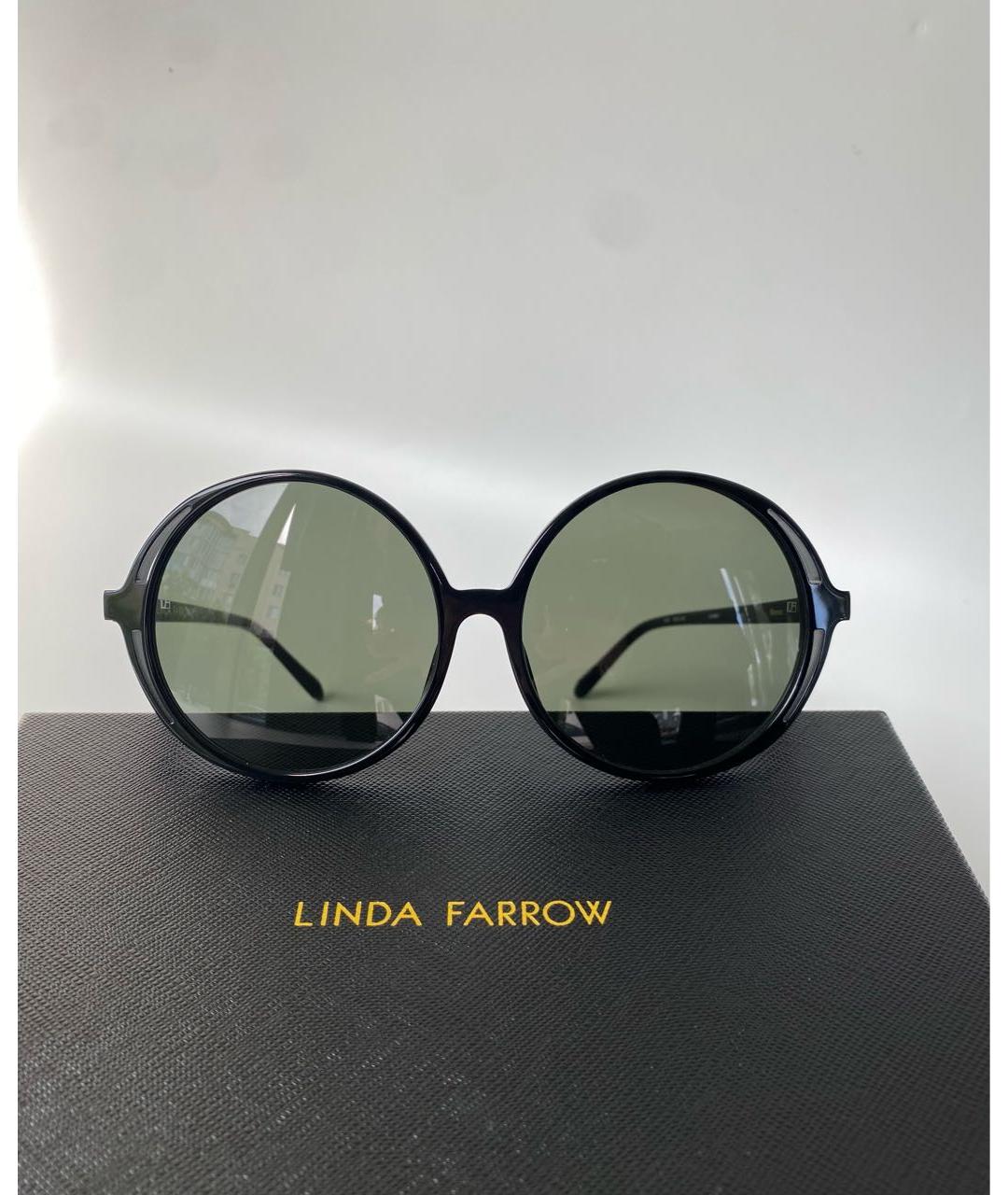 LINDA FARROW Черные пластиковые солнцезащитные очки, фото 6