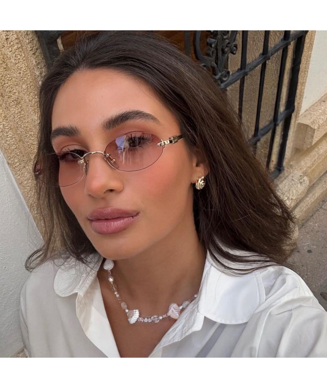 MIU MIU Золотые металлические солнцезащитные очки, фото 6