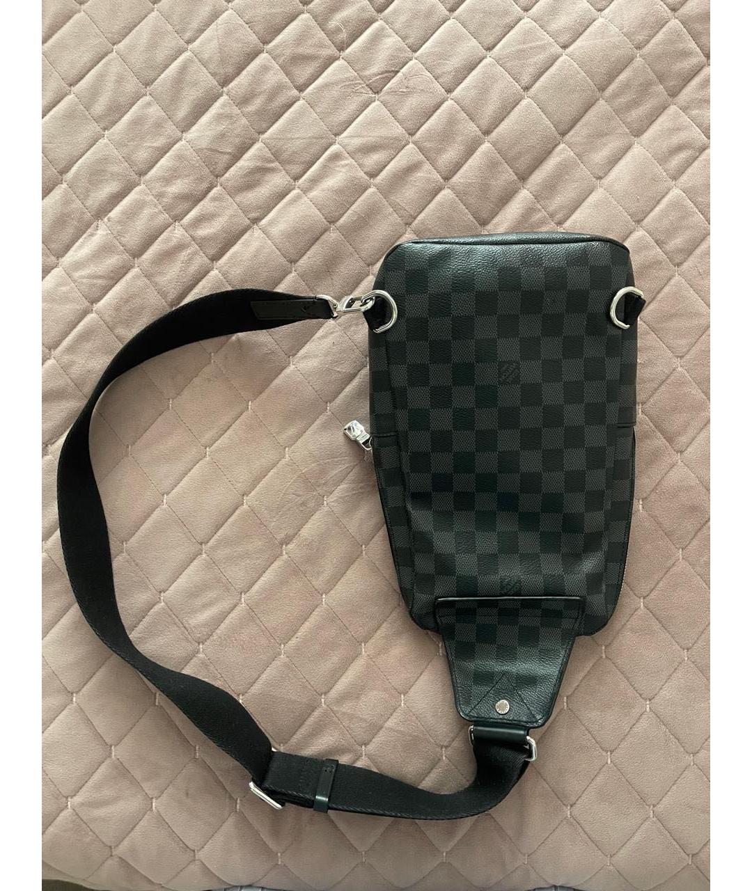 LOUIS VUITTON Черная кожаная поясная сумка, фото 2