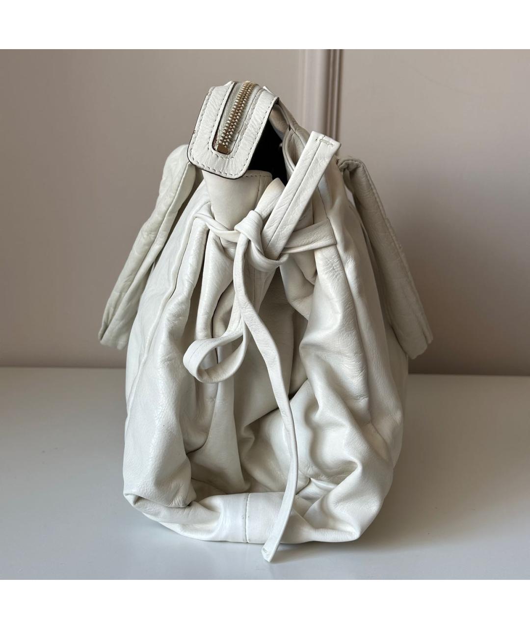 GUCCI Белая кожаная сумка тоут, фото 3