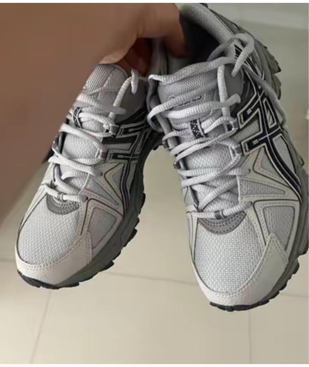 ASICS Антрацитовые текстильные низкие кроссовки / кеды, фото 6
