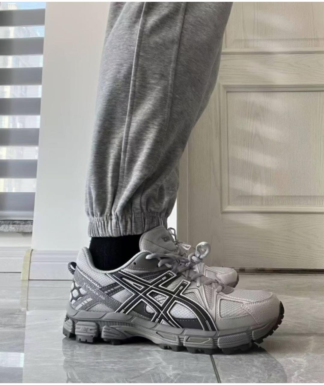 ASICS Антрацитовые текстильные низкие кроссовки / кеды, фото 5
