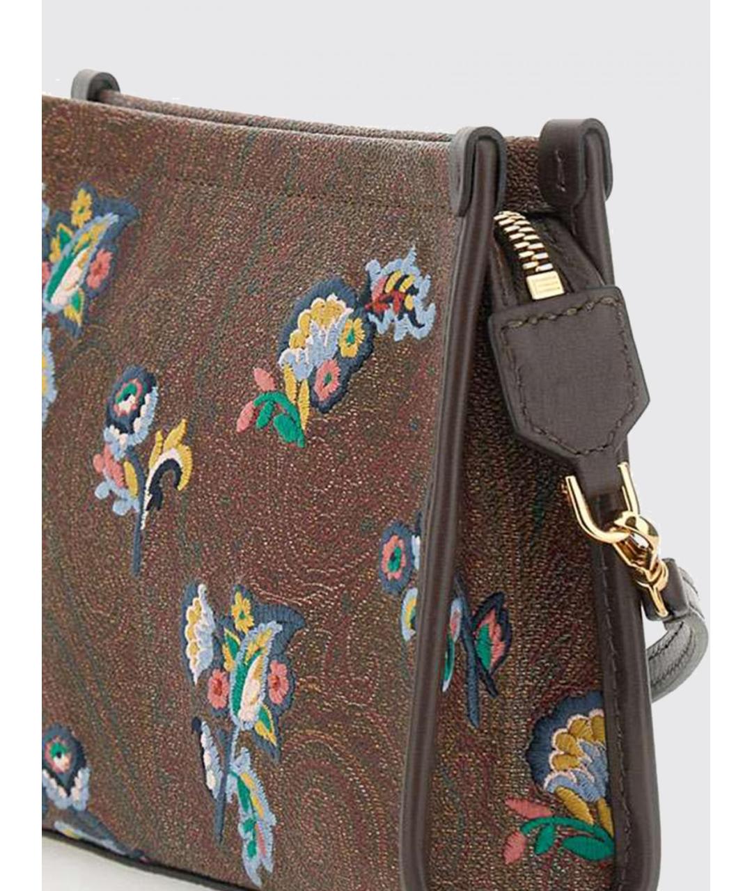 ETRO Коричневая кожаная сумка через плечо, фото 4