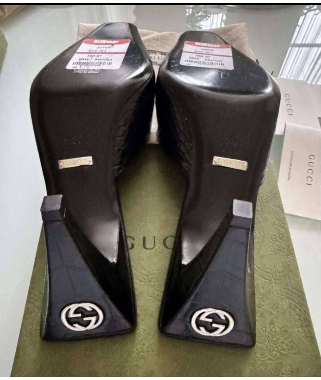 GUCCI Черные кожаные мюли, фото 5
