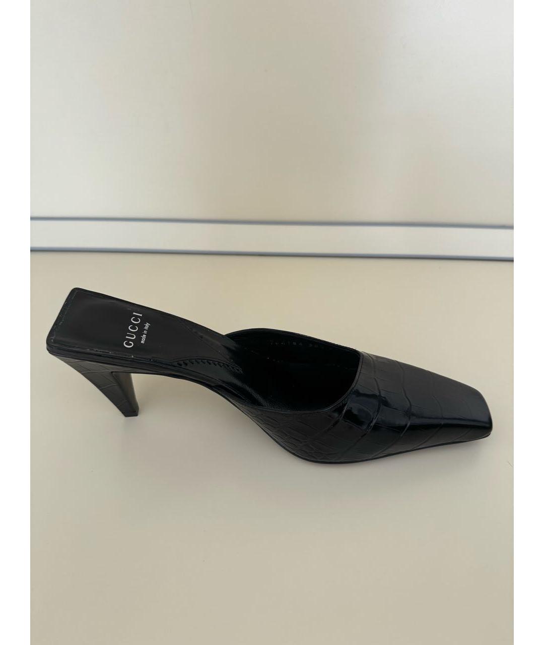 GUCCI Черные кожаные мюли, фото 8