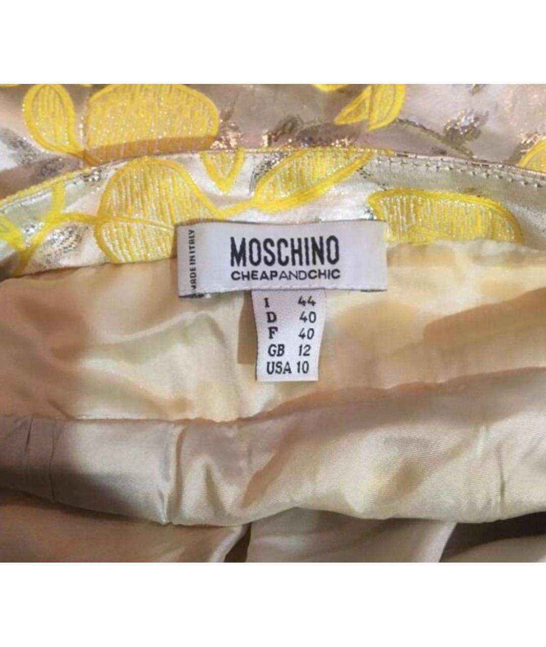 MOSCHINO Желтое полиэстеровое вечернее платье, фото 2