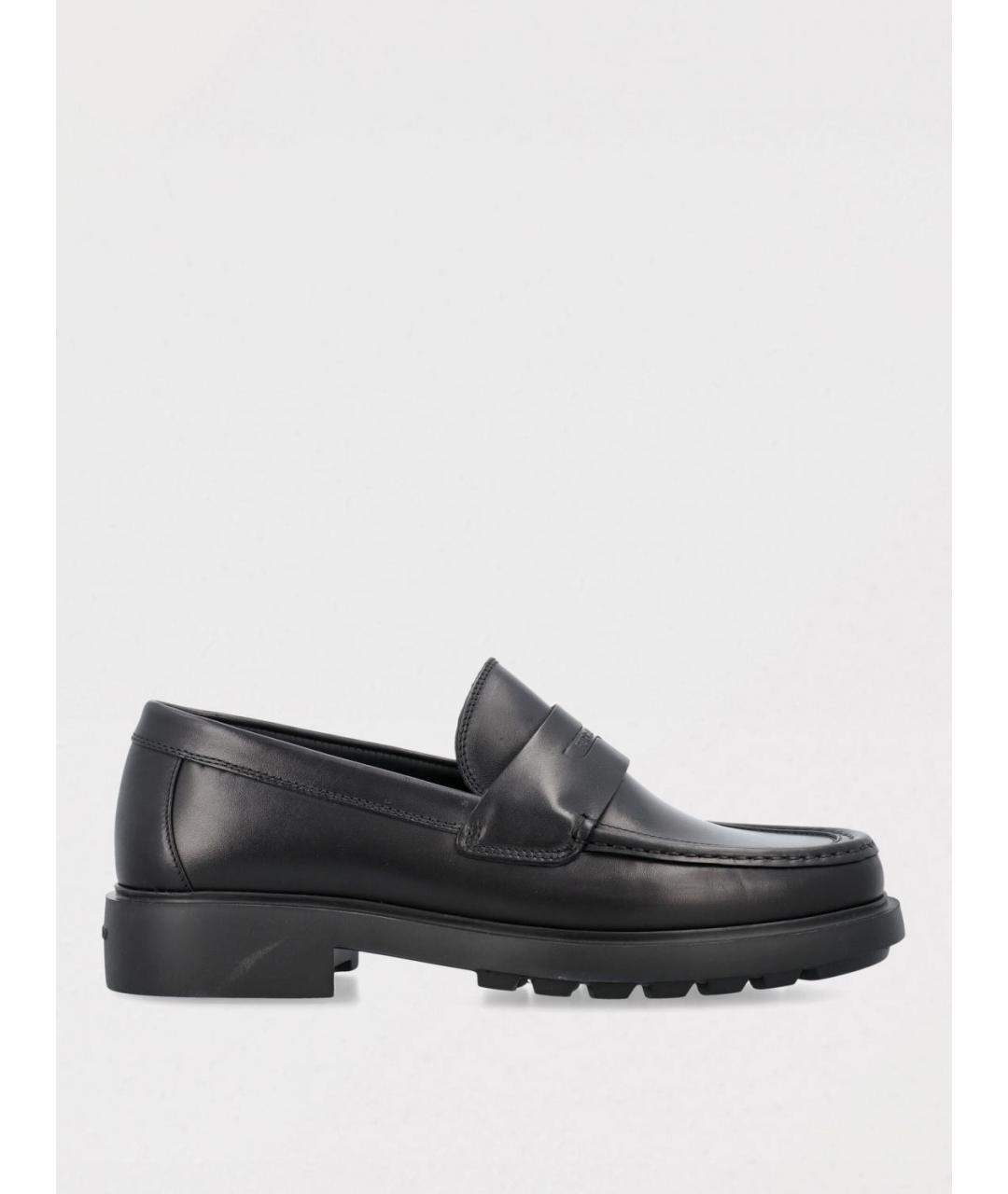 FERRAGAMO Черные кожаные лоферы, фото 4