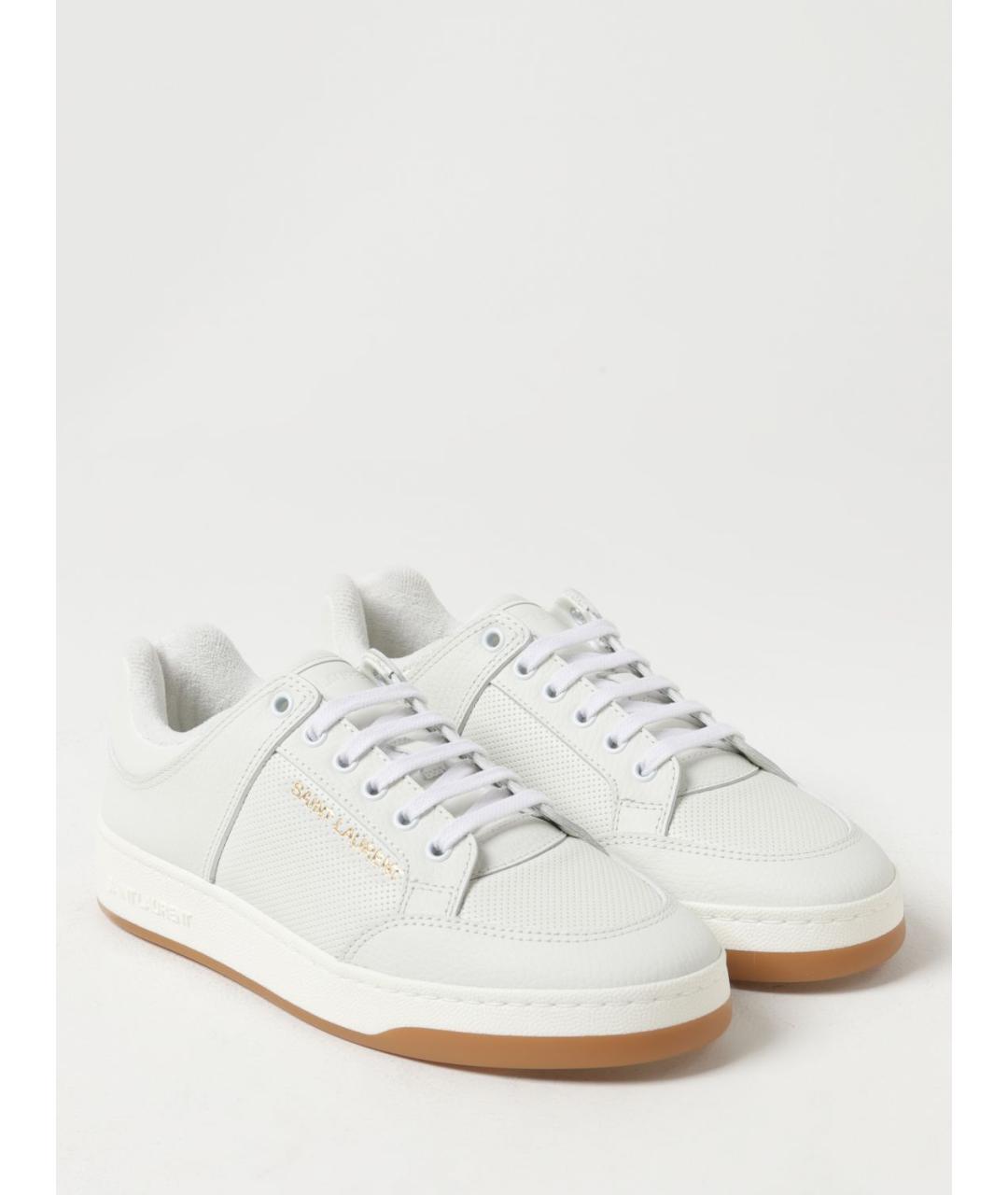 SAINT LAURENT Белые кожаные кеды, фото 2